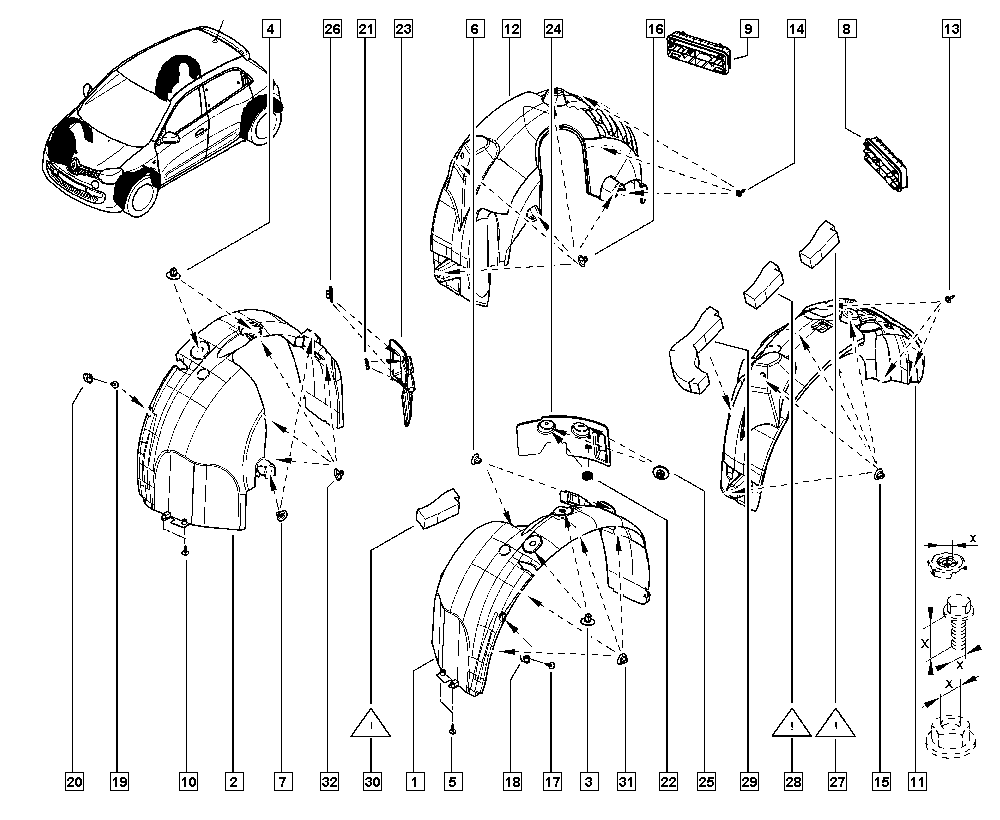 7703081232 Clip, tapacubos RENAULT
