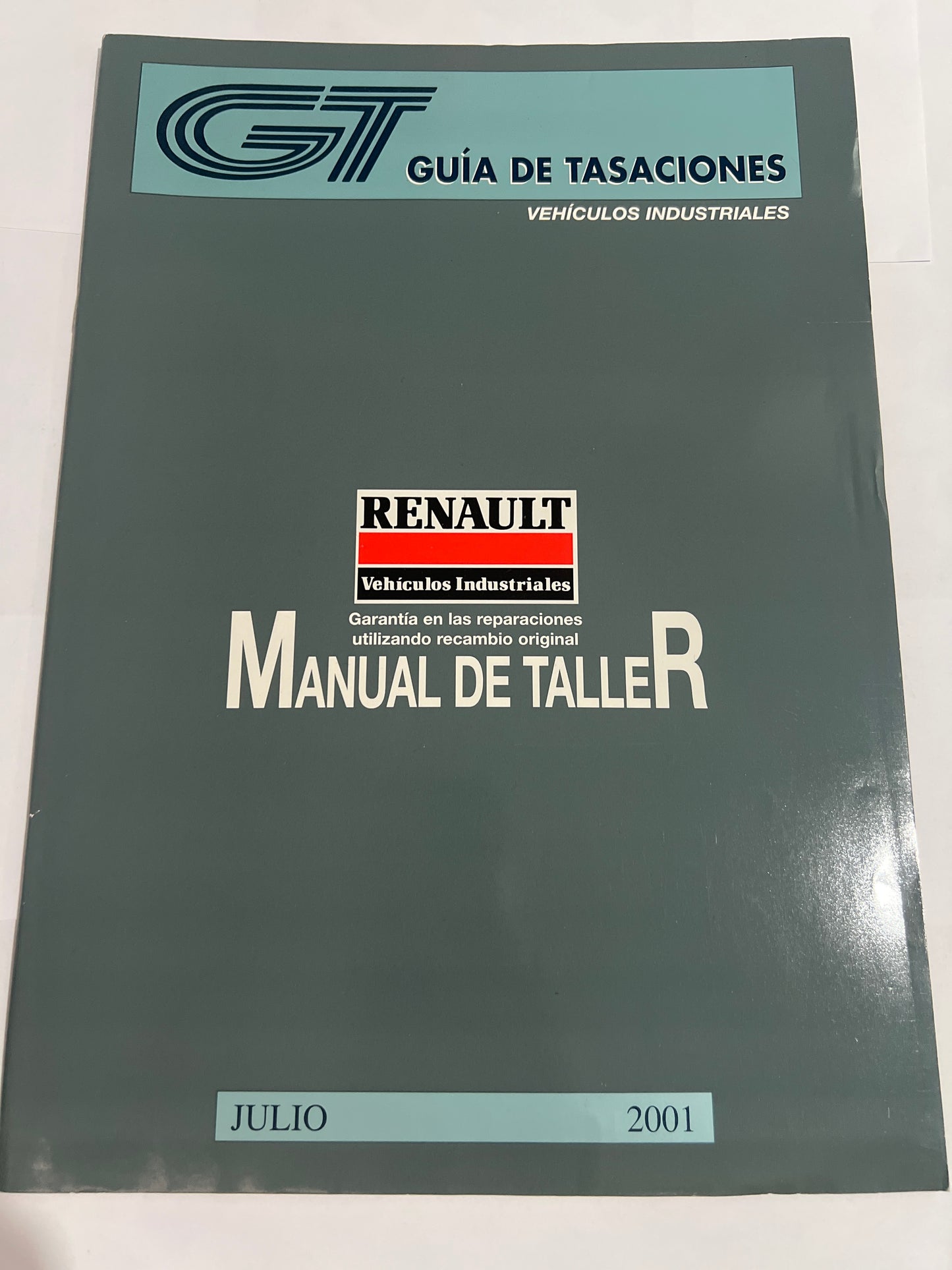 Guía de tasaciones vehículos industriales Renault, manual de taller, Julio 2001.