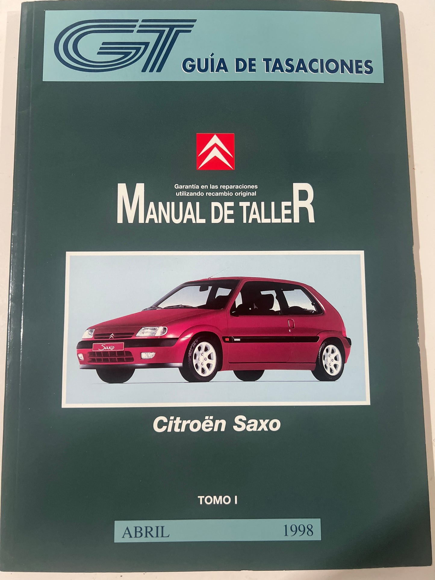 Guía de tasaciones, Citröen saxo. Manual de taller. Tomo I. Abril 1998.