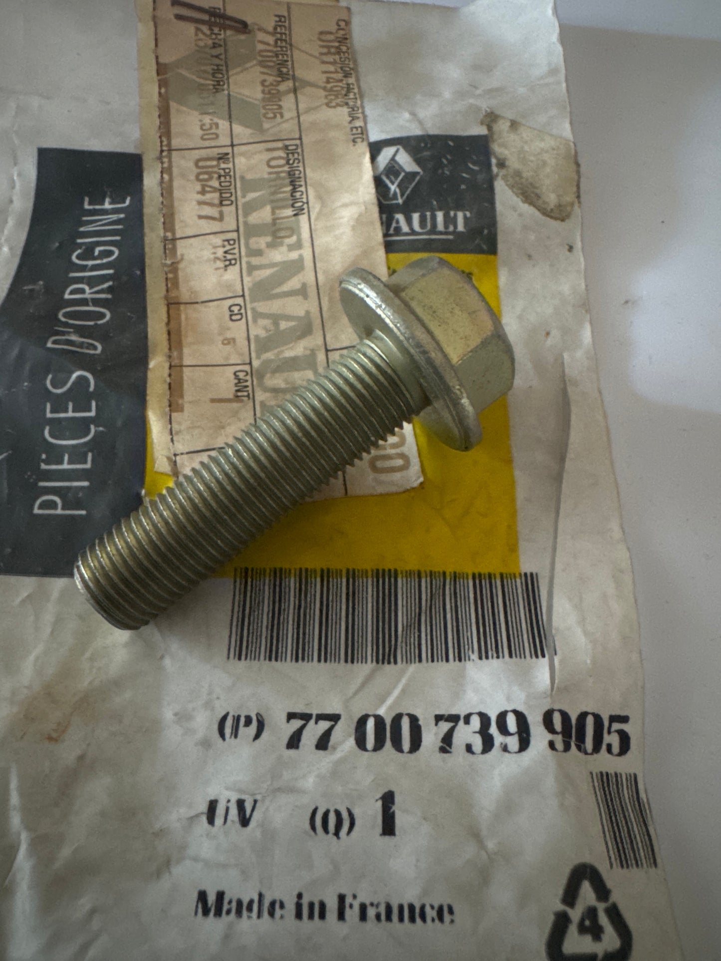 7700739905, TORNI M12X125X45, Renault