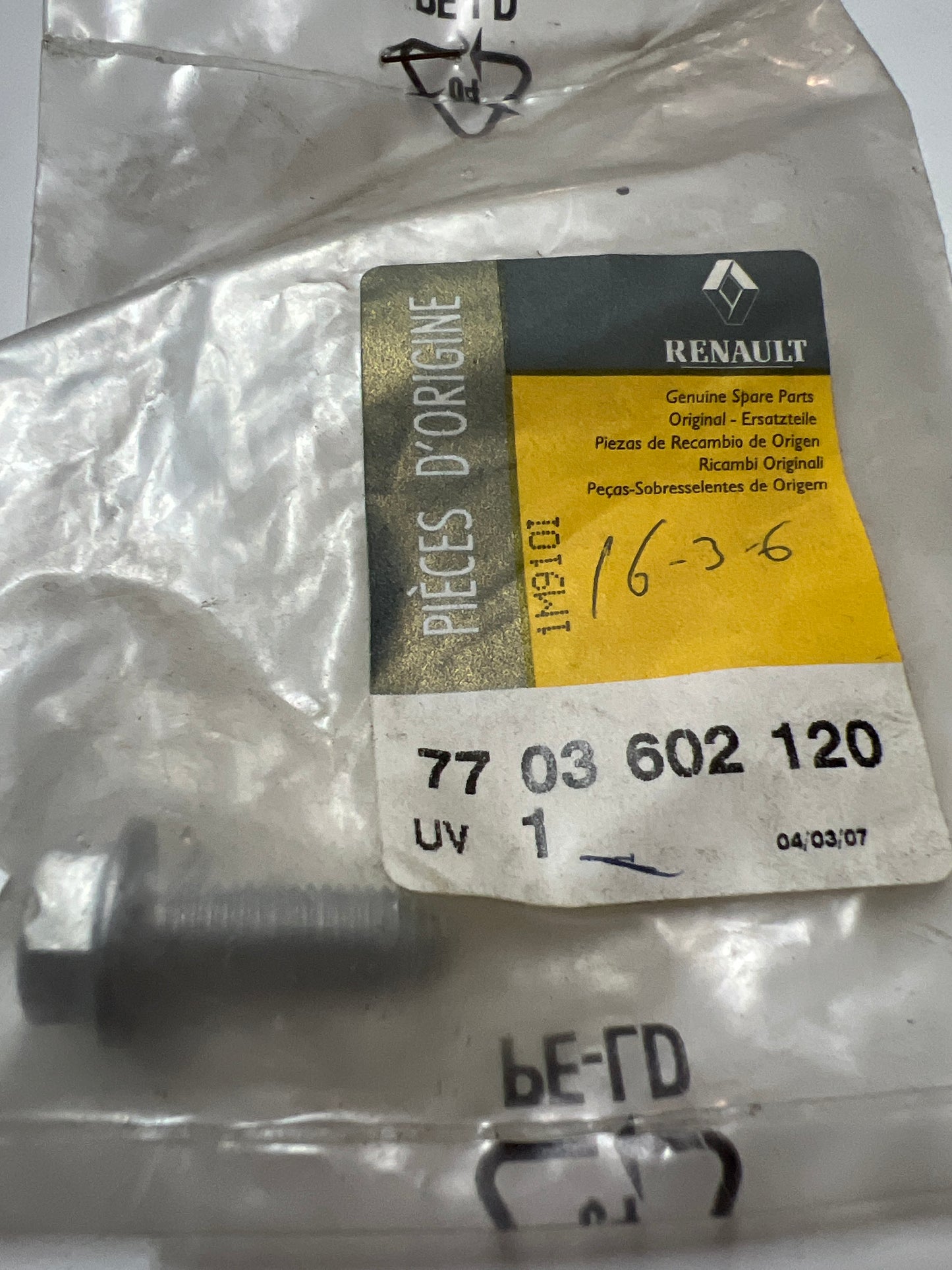 7703602120 - TORNILLO 8X2 STO - Renault