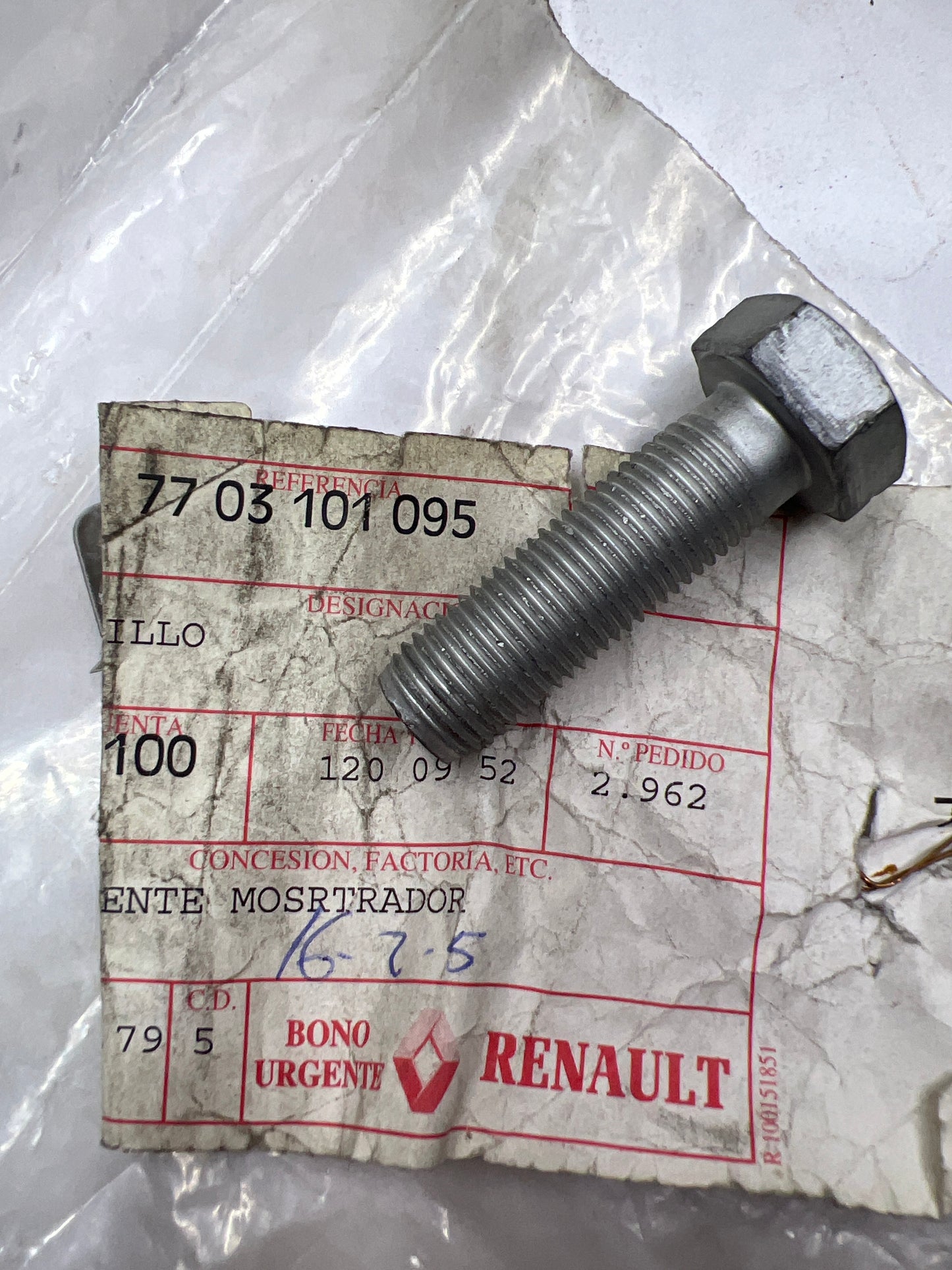 7703101095 TORNILLO 14X45 RENAULT
