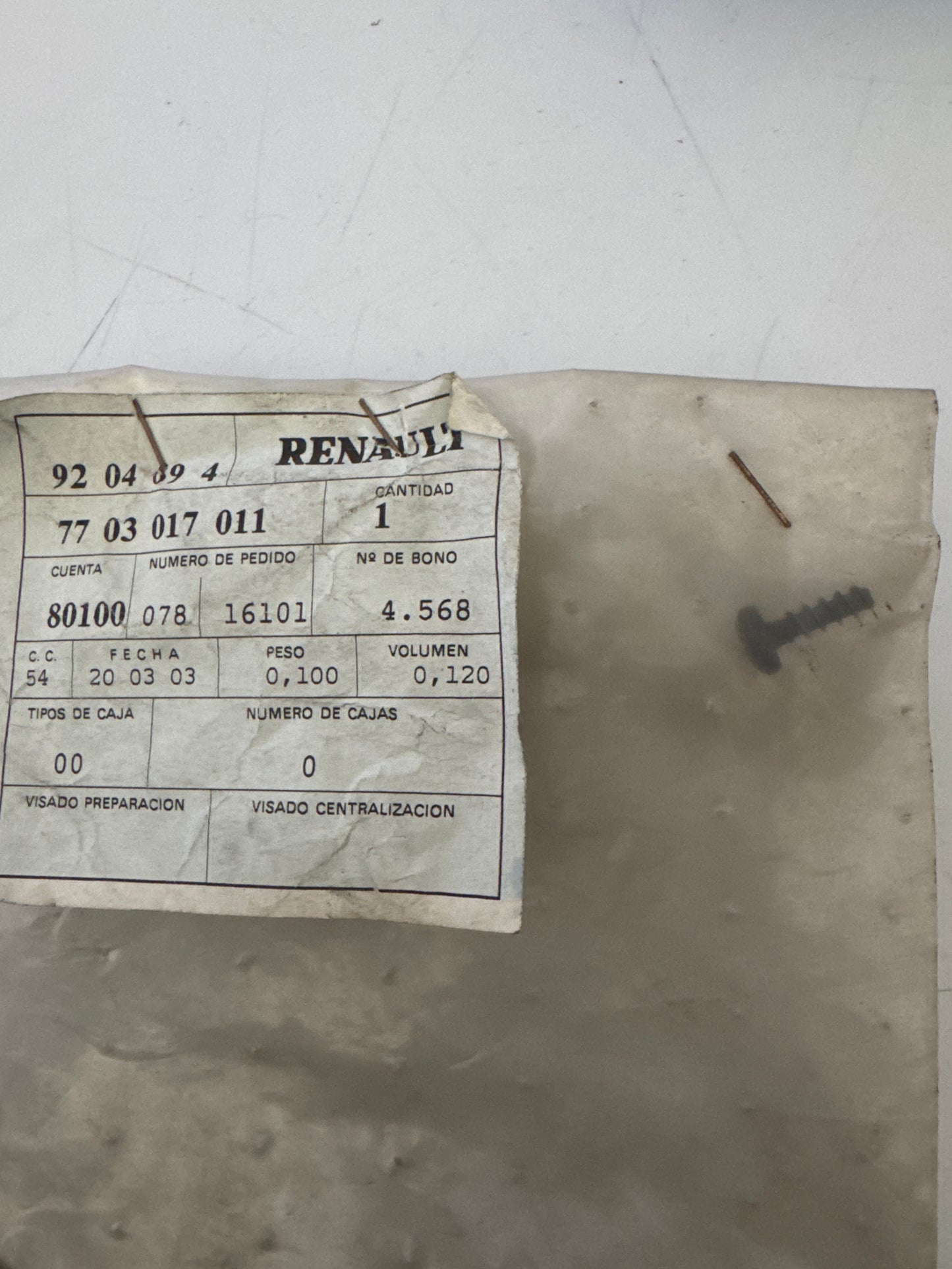 7703017011, TORNILLO, Renault