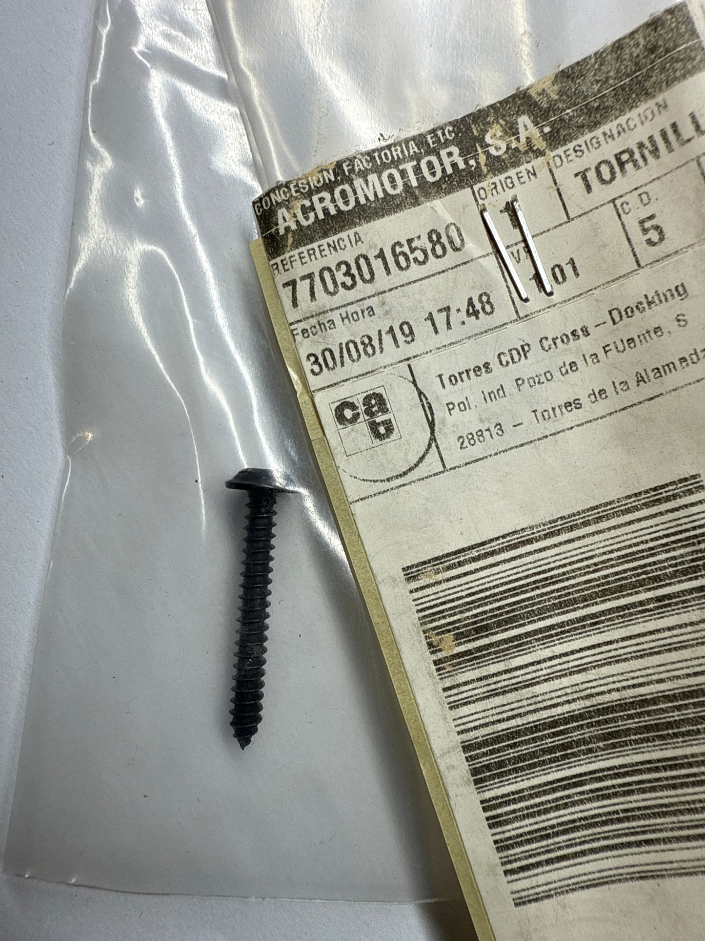 7703016580, TORNILLO, Renault