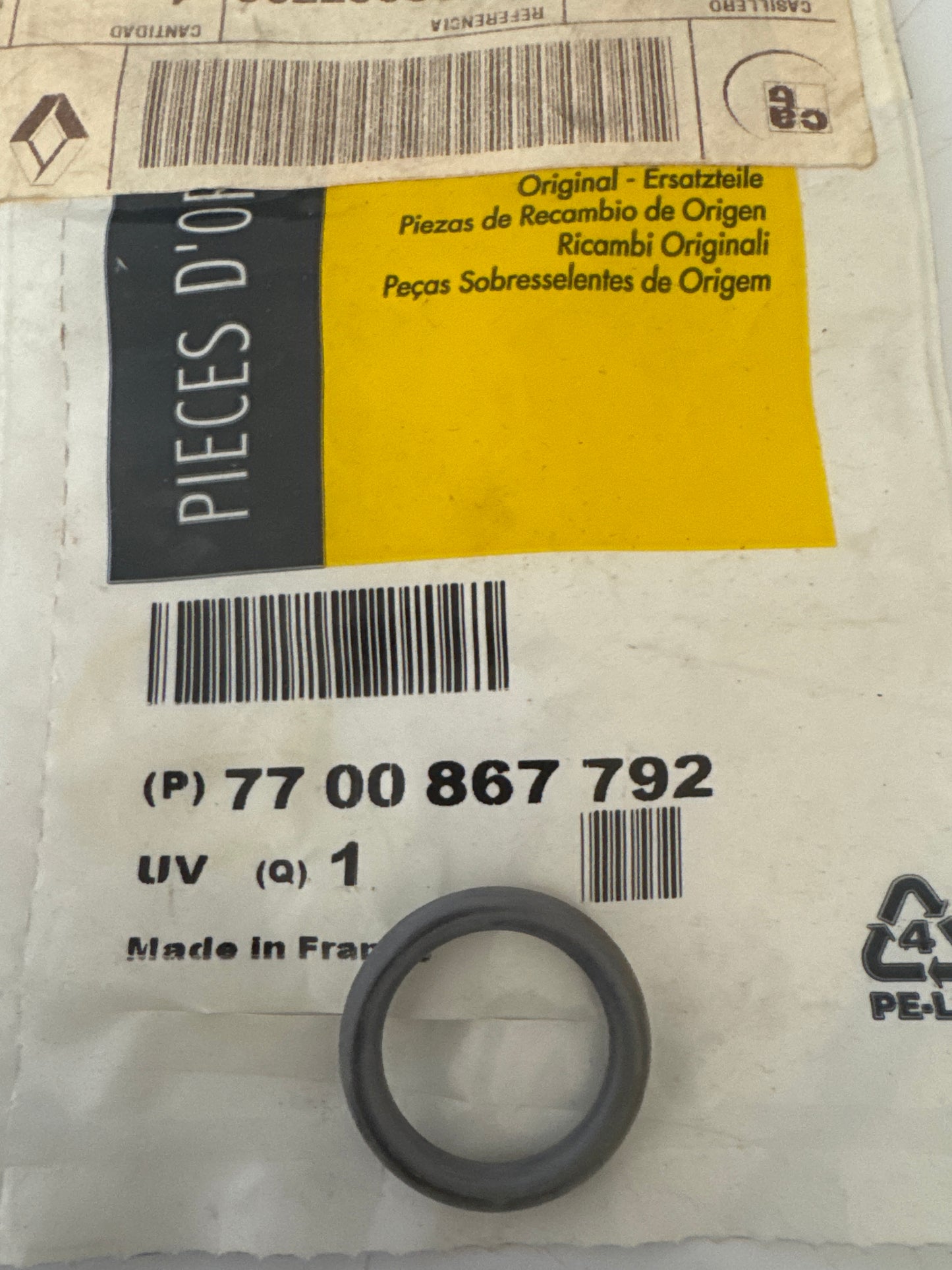 7700867792, JUNTA CAPTADOR, Renault