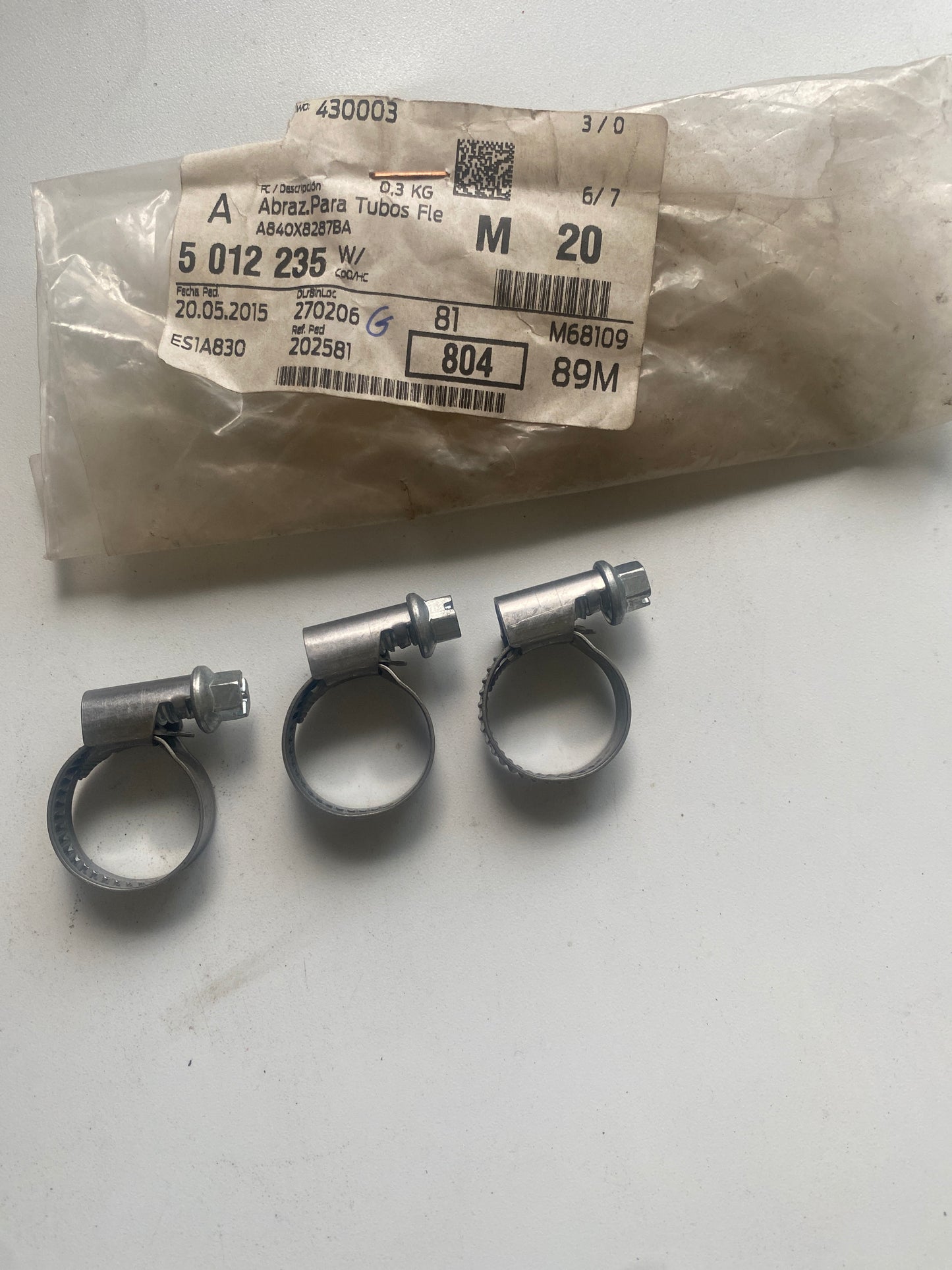 5012235, BRACADEIRA - TUBO FLEXIVE, Ford