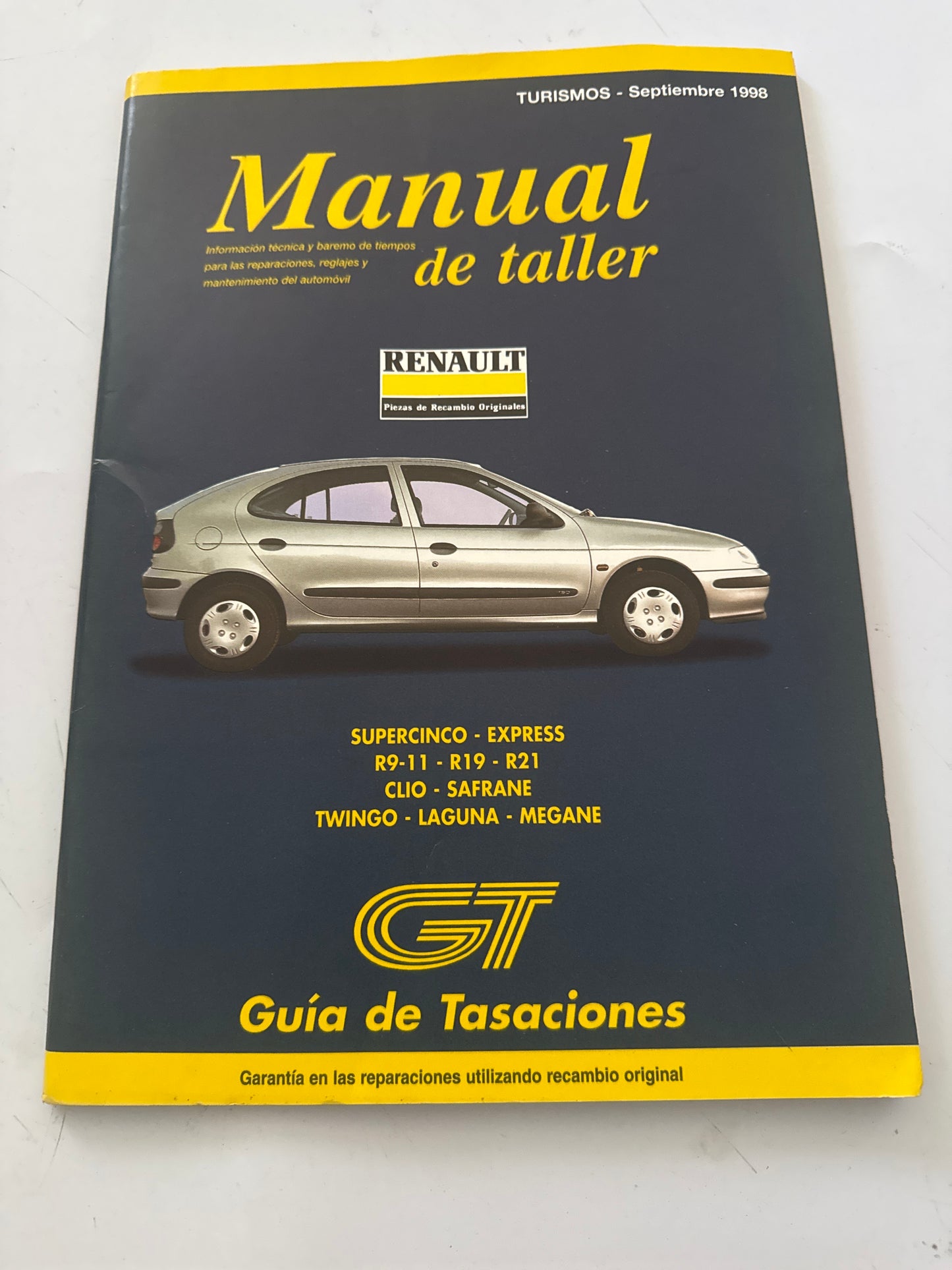 Manual de Taller Turismos Edicion 1998 Informacion Tecnica y Baremo de Tiempos para Las Reparaciones Reglajes y Mantenimiento de Automoviles,