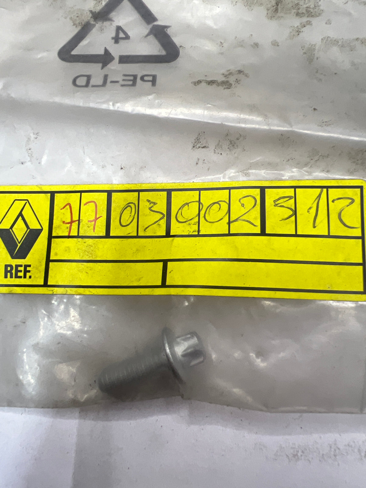 Tornillo de fijación Renault 7703002512