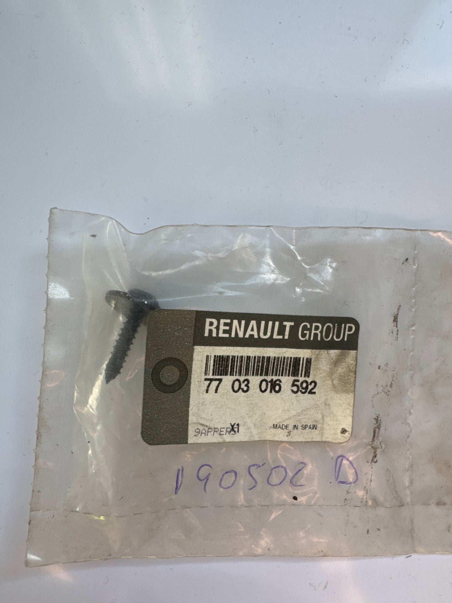 7703016592, TORNILLO, Renault