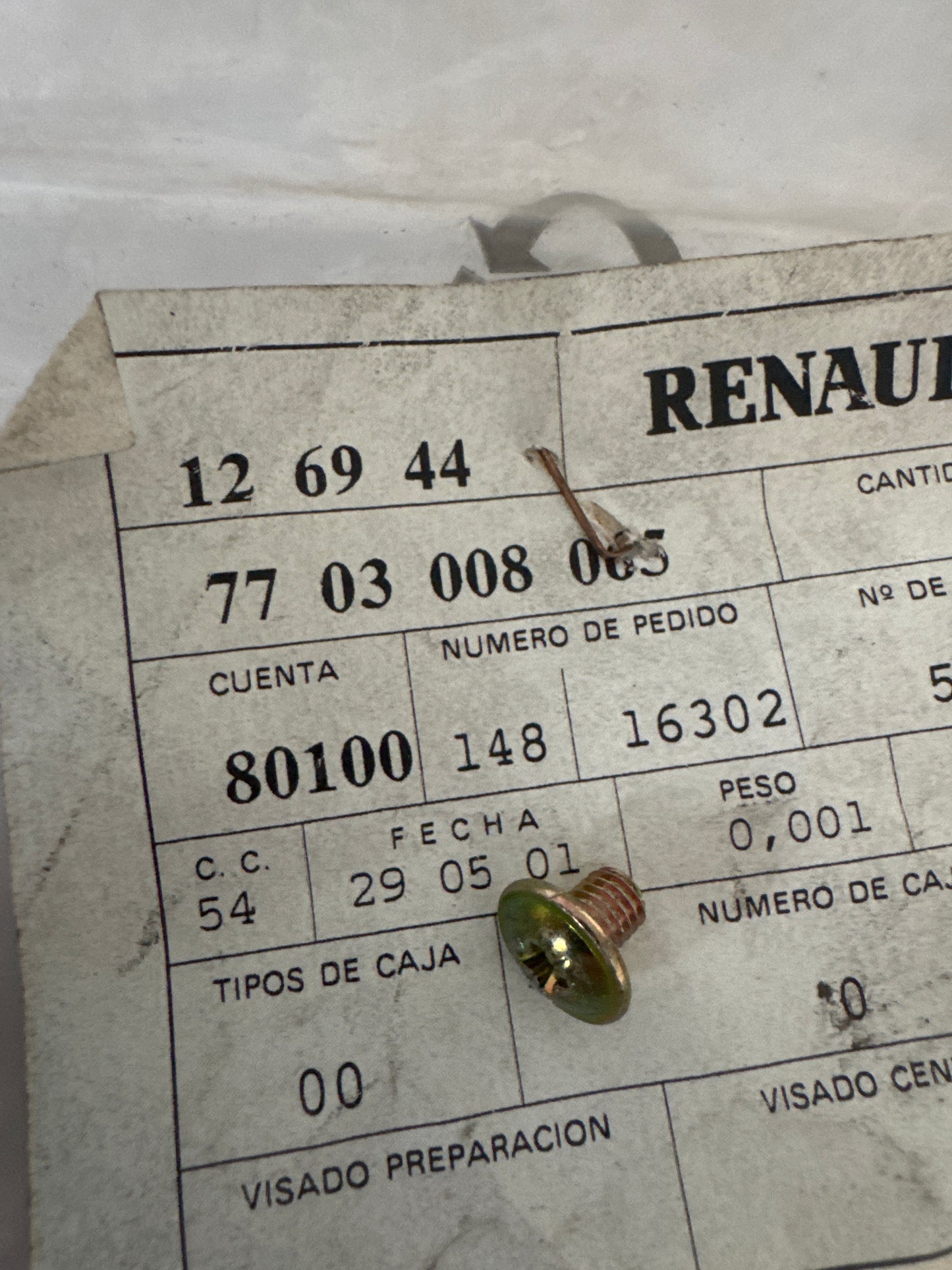 7703008065, TORNILLO, Renault