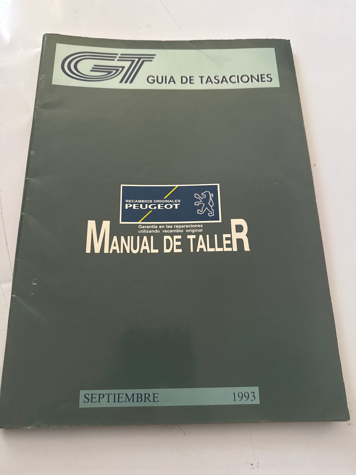 Guia de Tasaciones Peugeot Manual de Taller Septiembre 1993,