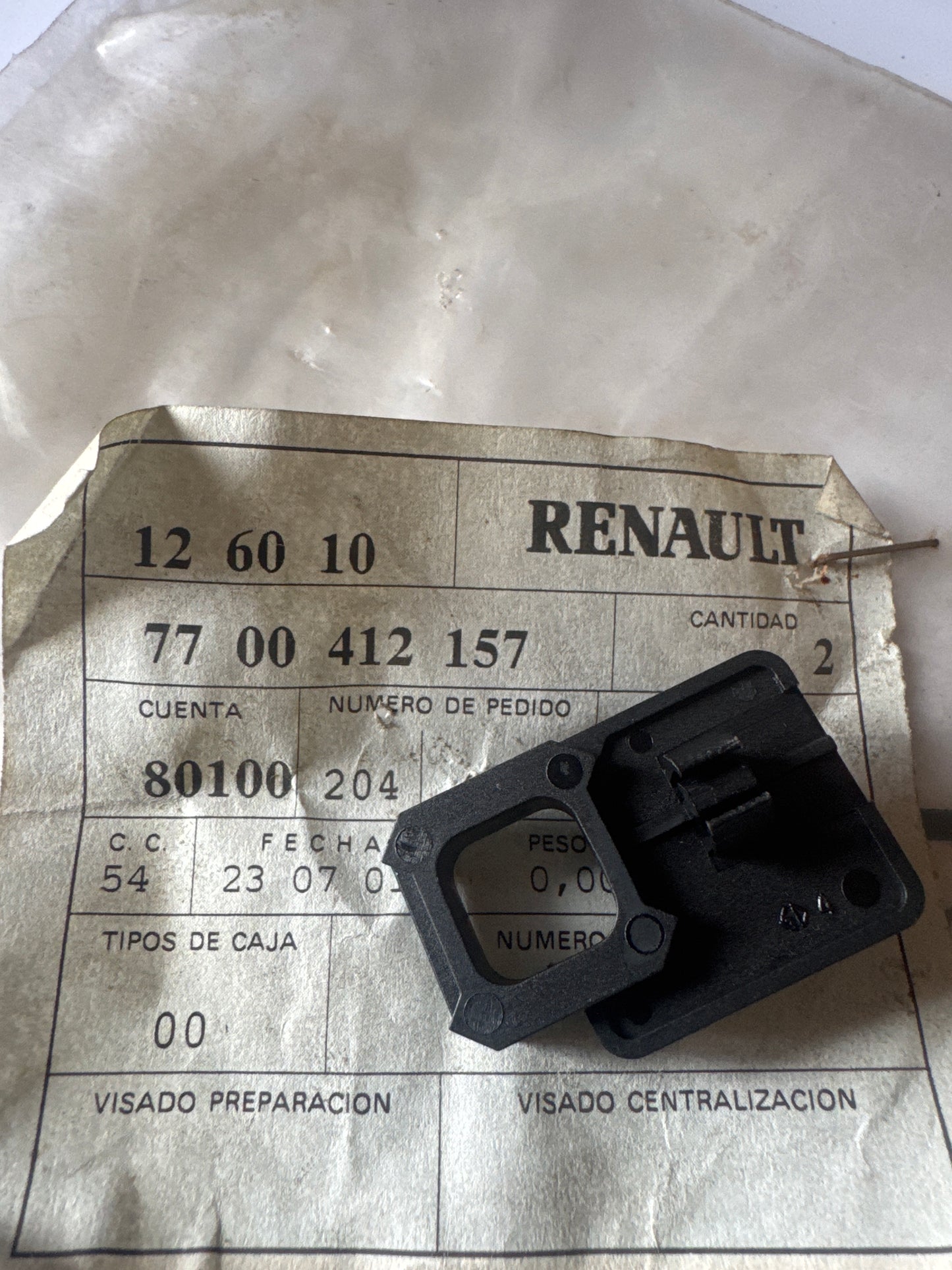 7700412157, PLAQUITA INF FIJ, Renault
