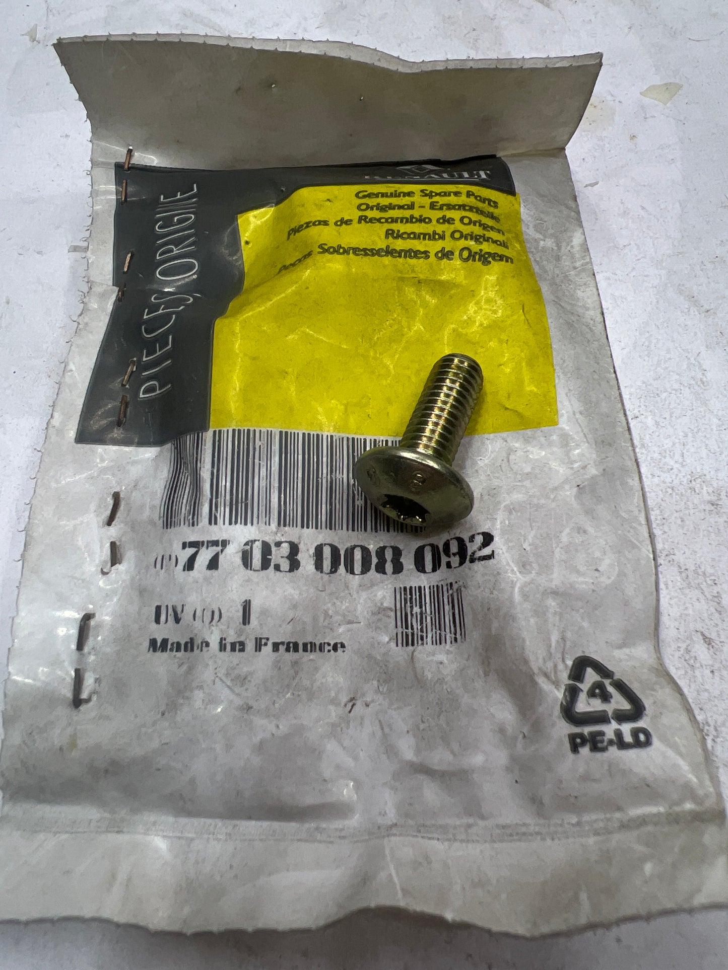 7703008092 TORNILLO M8X125 RENAULT