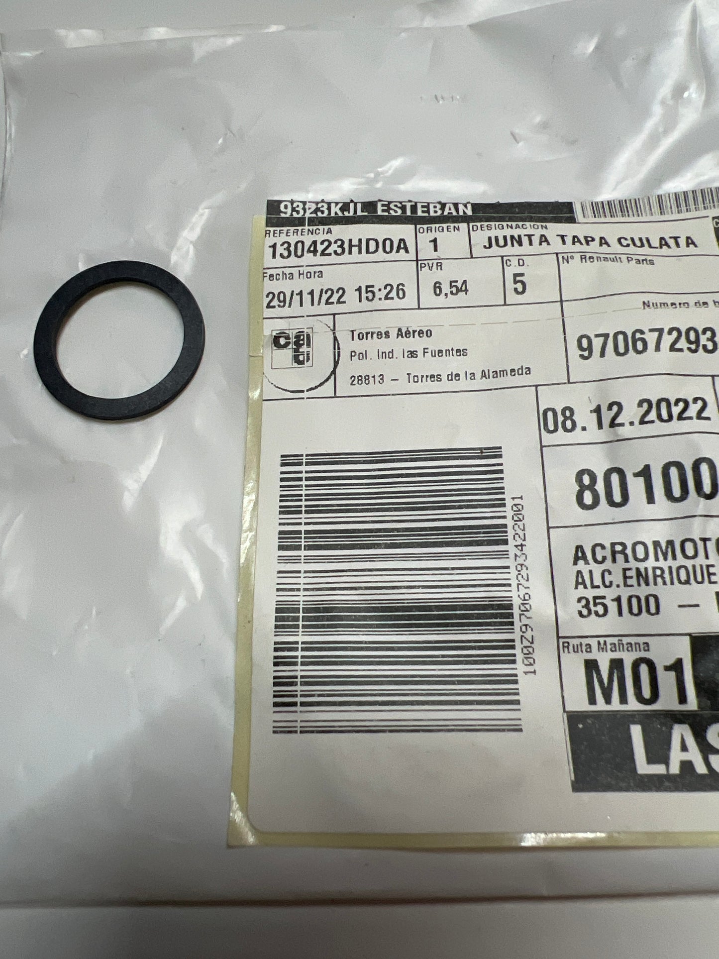 130423HD0A Sello/tapón del árbol de levas RENAULT