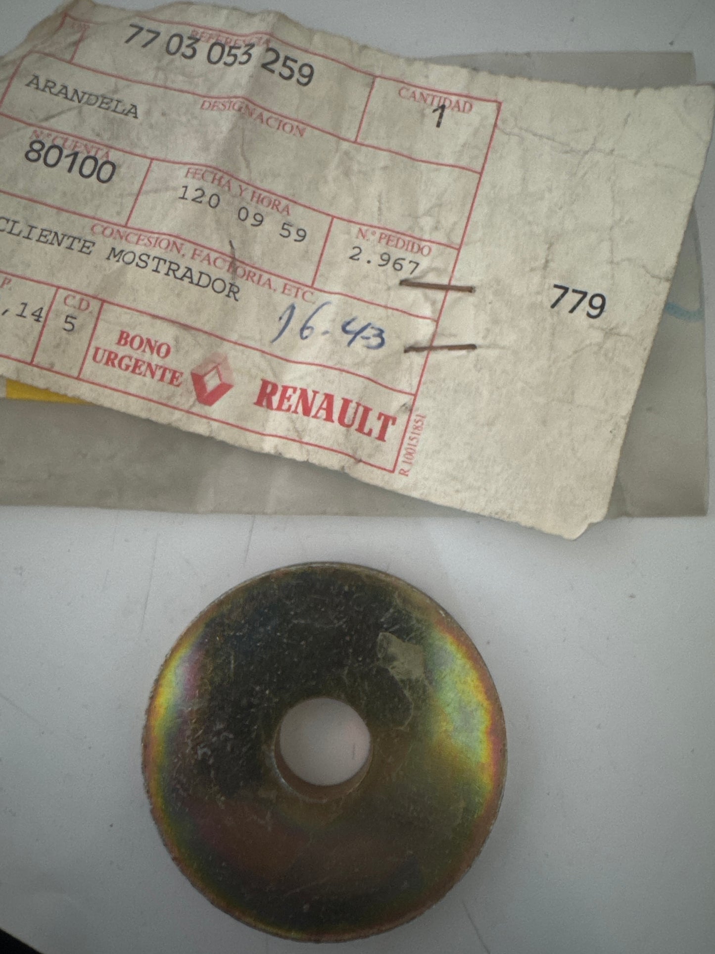 7703053259, ARANDELA, Renault