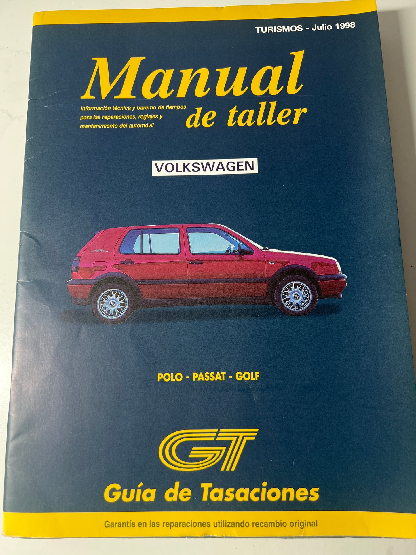 Guía de tasaciones manual de taller Volkswagen polo-Passat-golf. Julio 98 