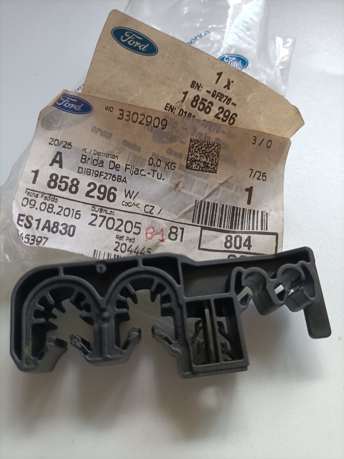 1858296, ABRAZADERA - TUBO DE FRENO, Ford