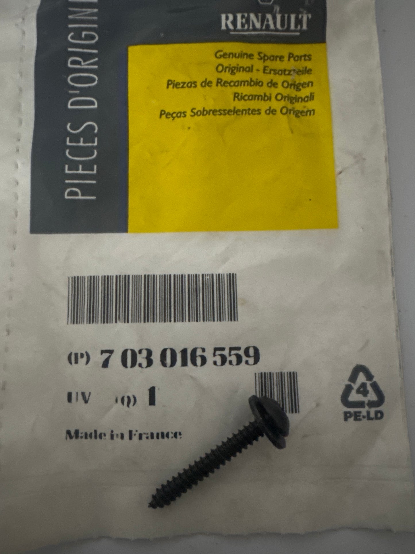 7703016559, TORNILLO CHAPA, Renault