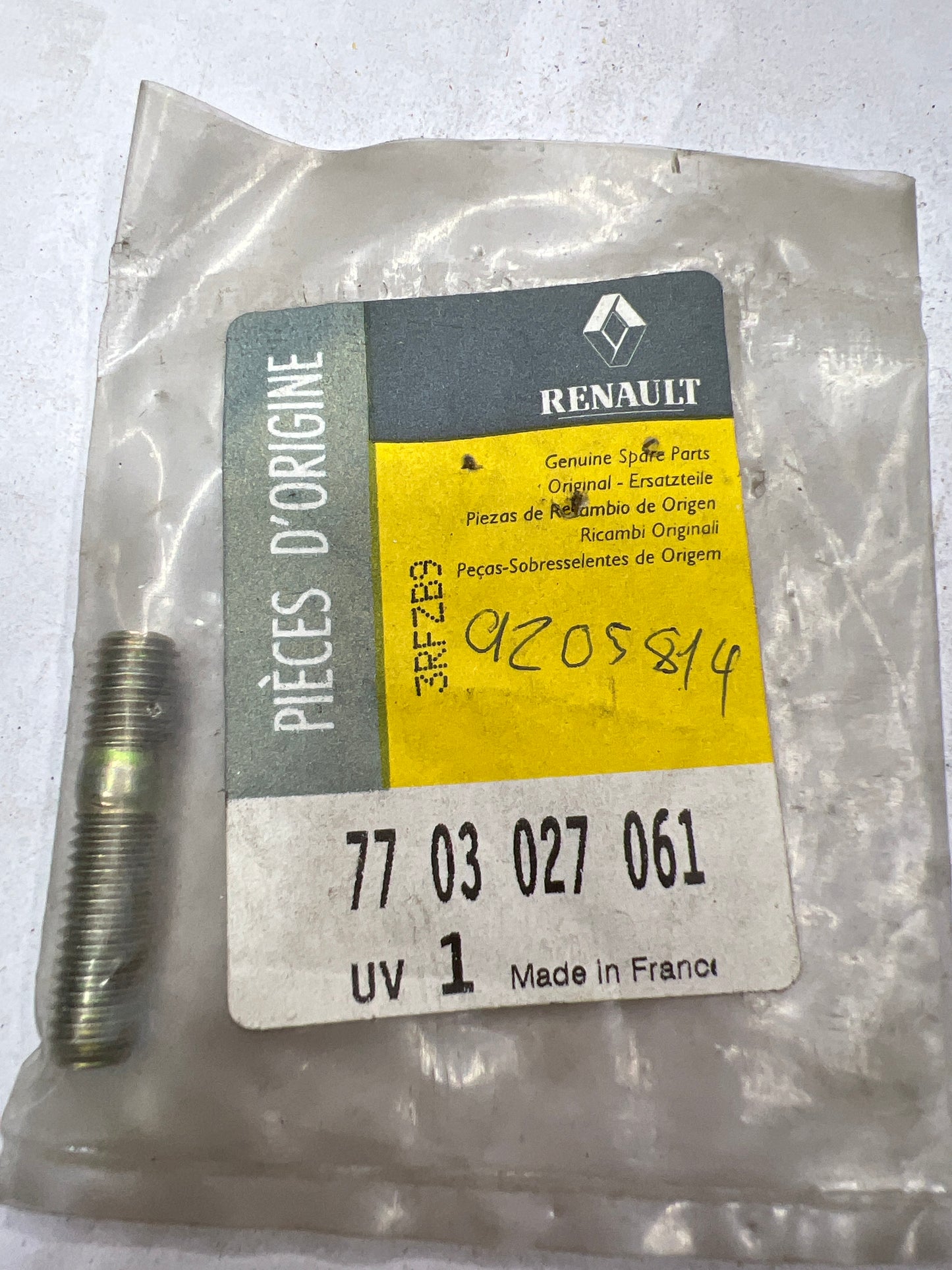 7703027061 Tornillo, colector de gases de escape RENAULT