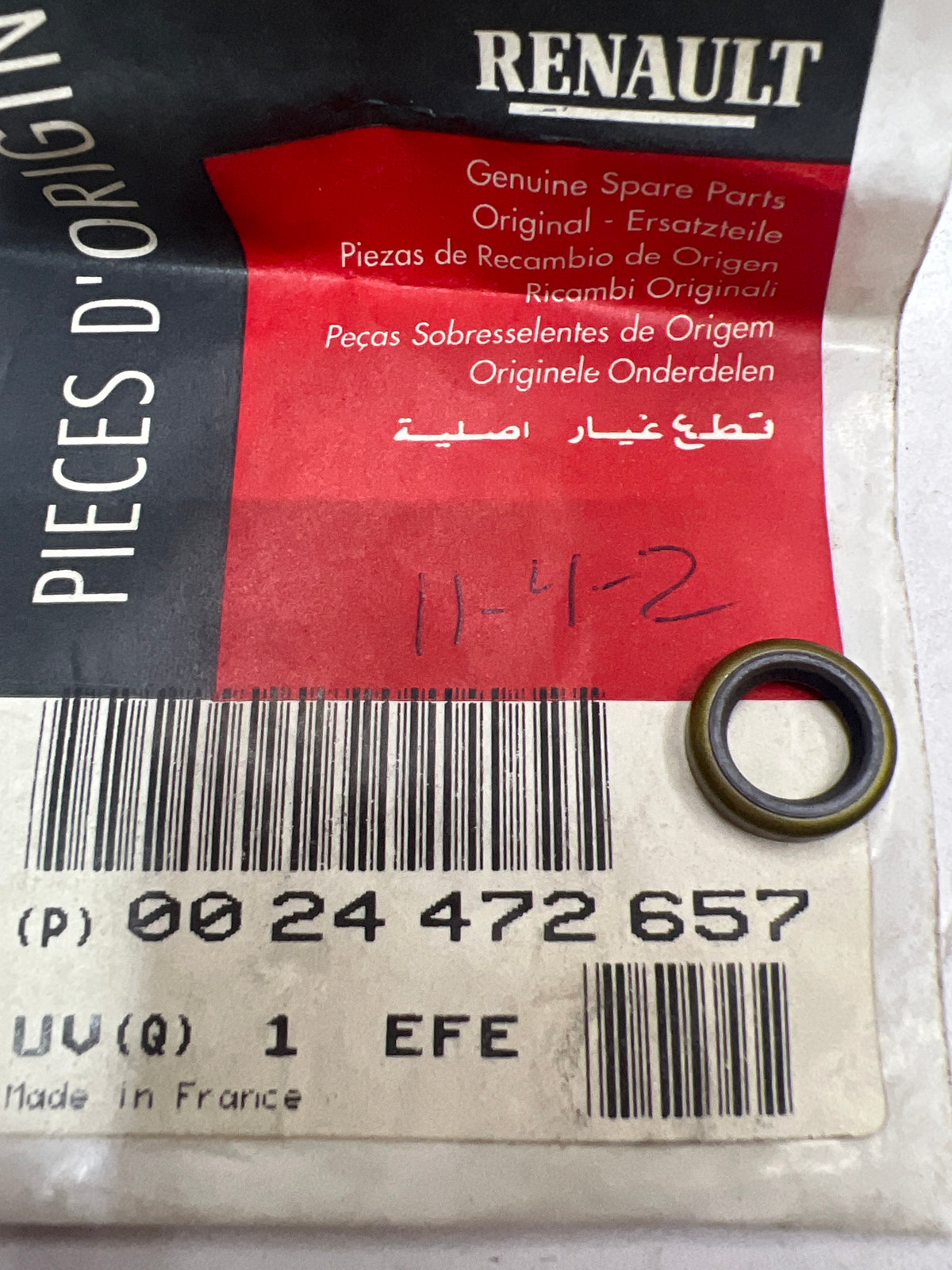 Anillo de estanqueidad Renault 0024472657