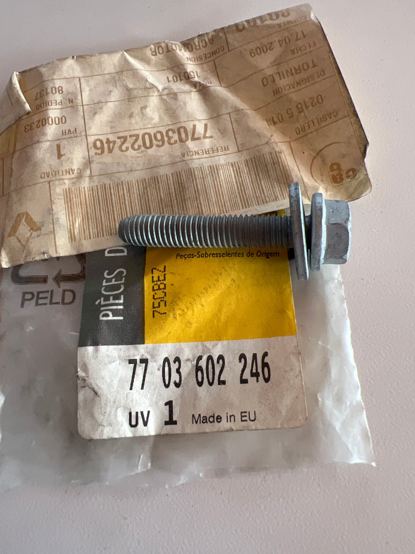 7703602246 Tornillos, sistema de escape RENAULT
