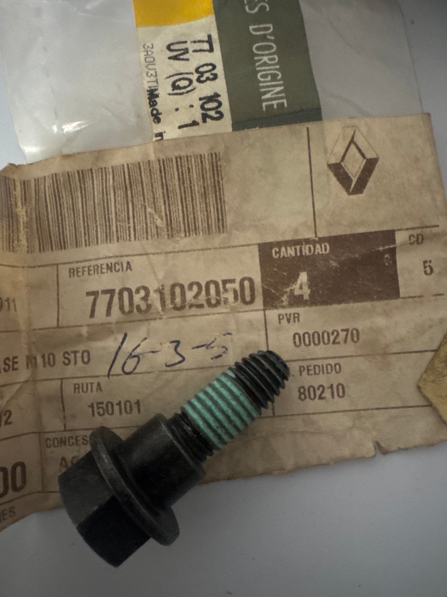 7703102050, TORN BASE M10, Renault