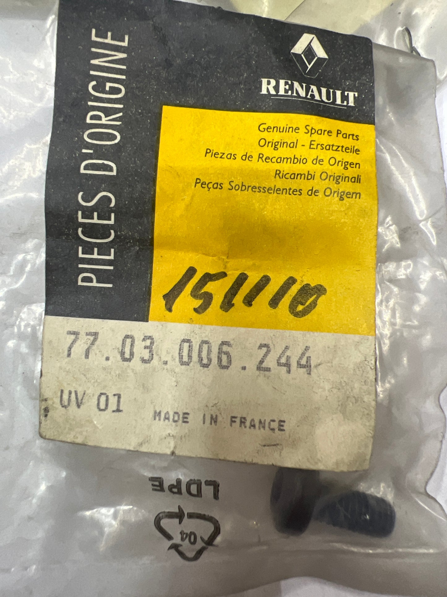7703006244 TRN CBLX M6*100 RENAULT