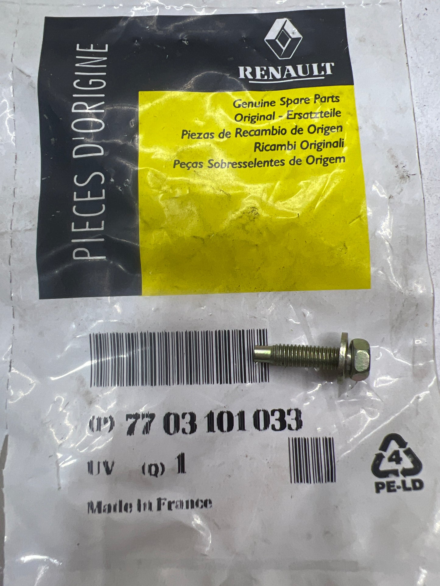 7703101033 TORNILLO RENAULT