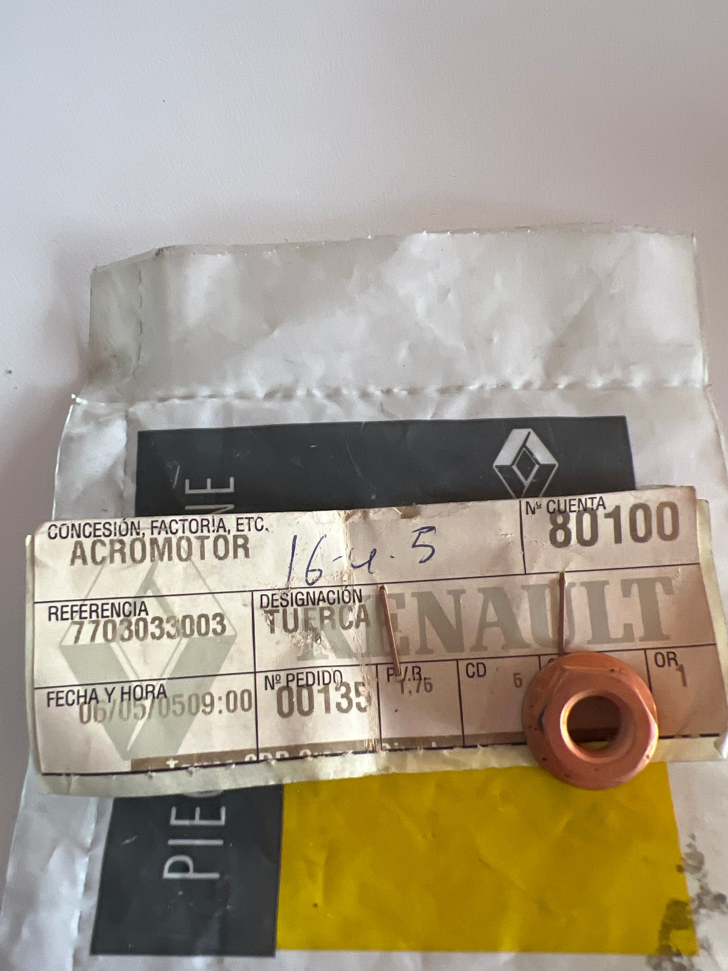 7703033003 Tuerca RENAULT