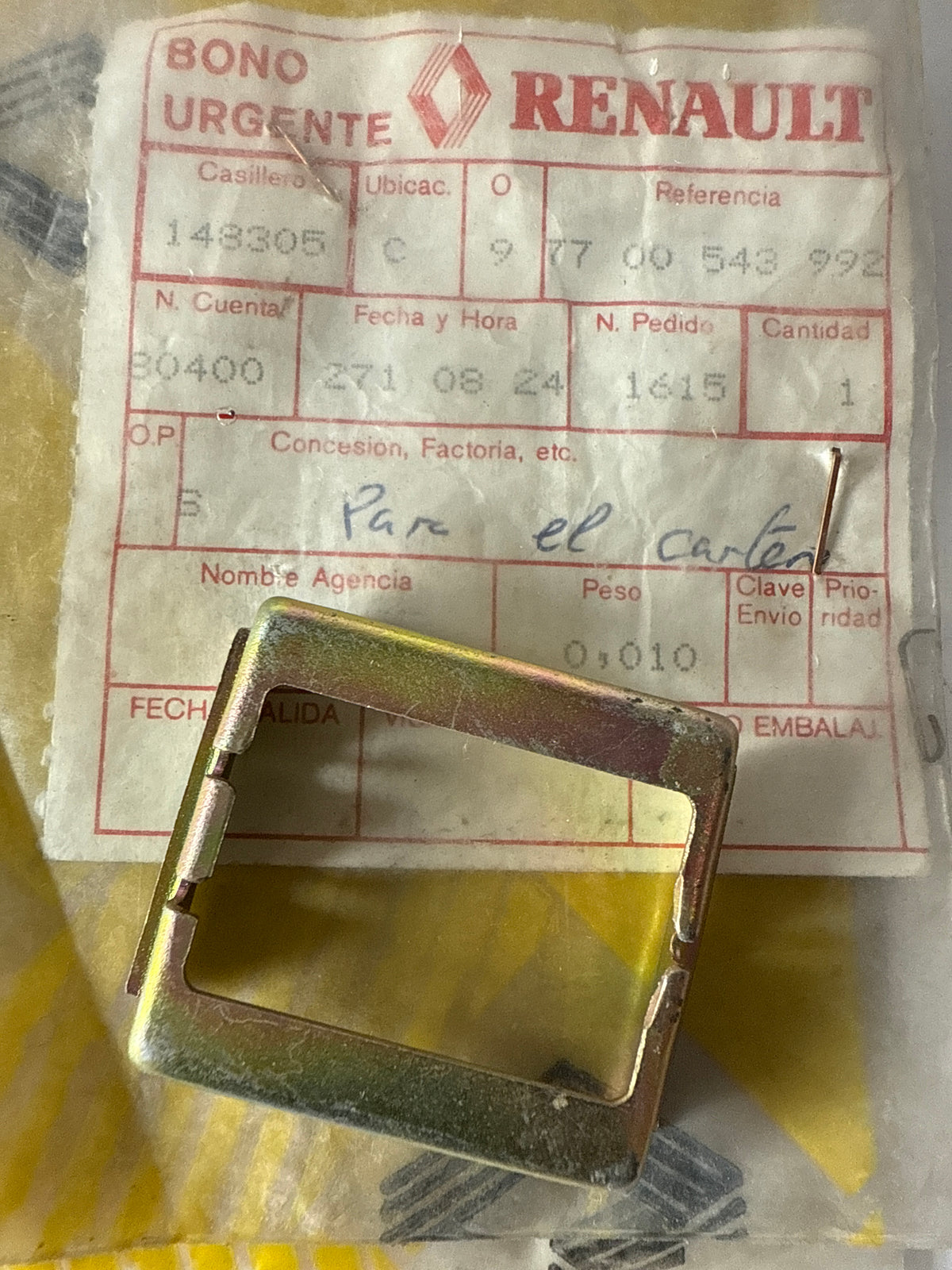 Grapa metálica de fijación Renault 7700543992