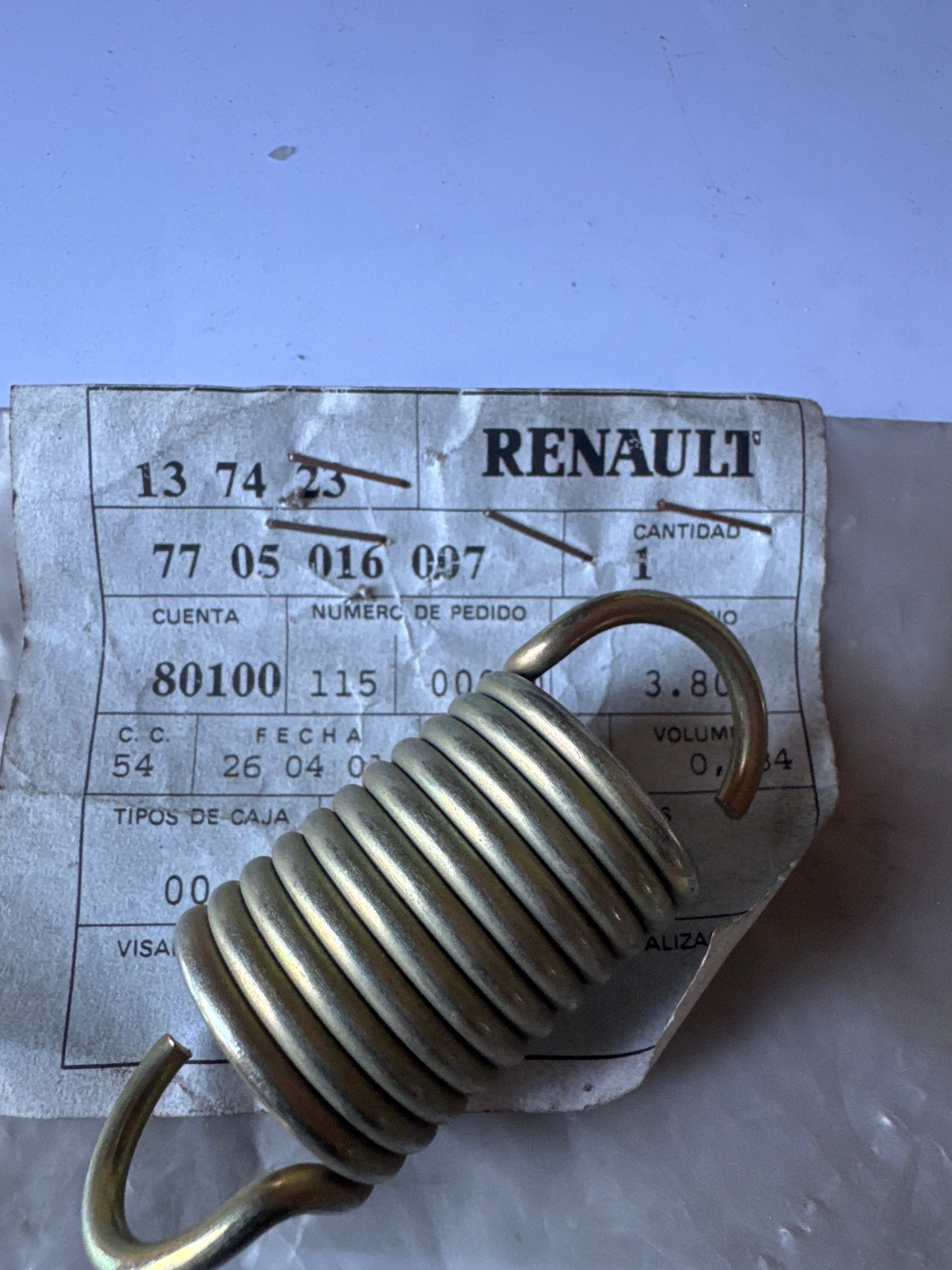 7705016007, #MUELLE LLAMADA, Renault