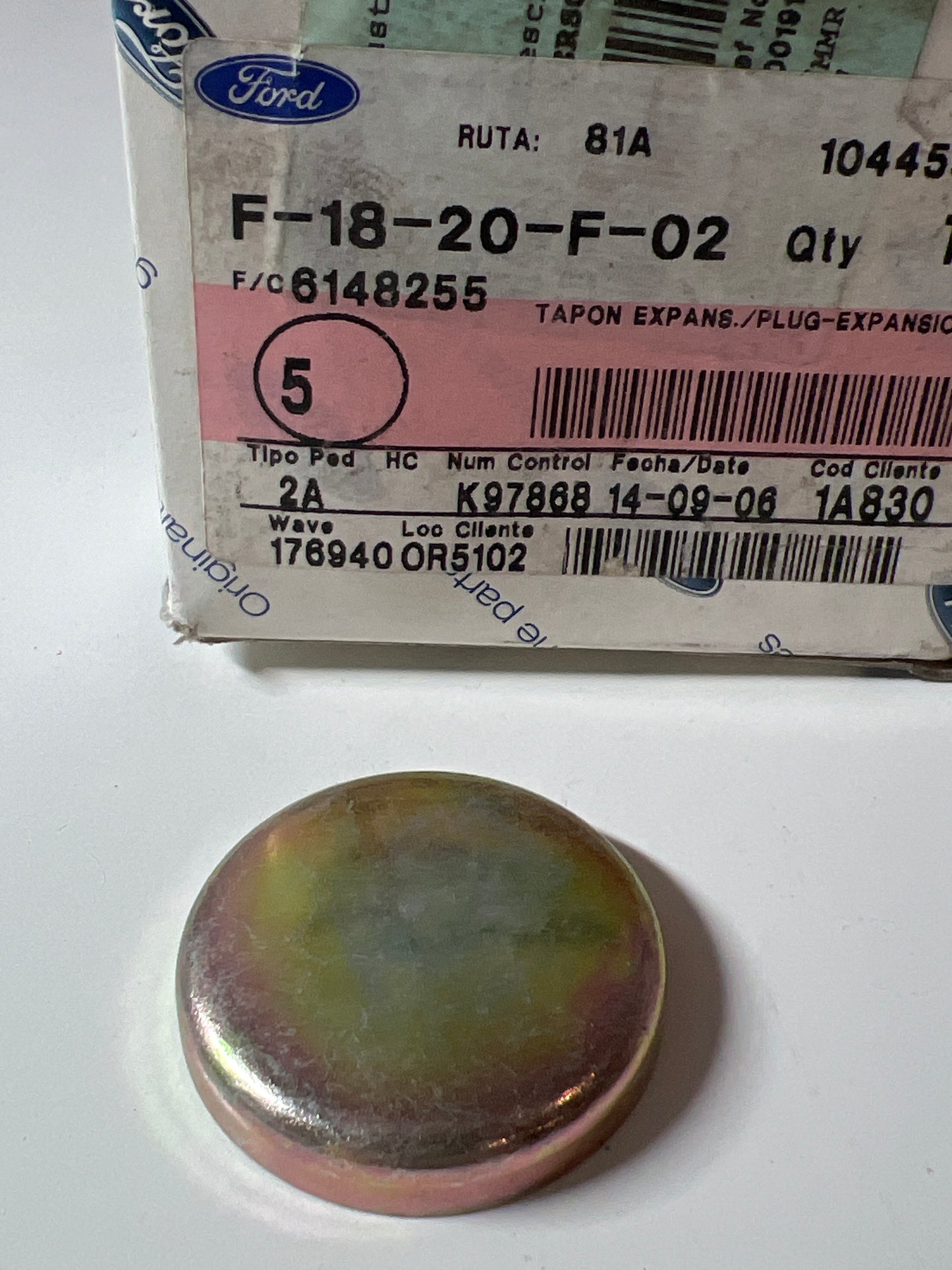 6148255, TAPÓN DE EXPANSIÓN, Ford