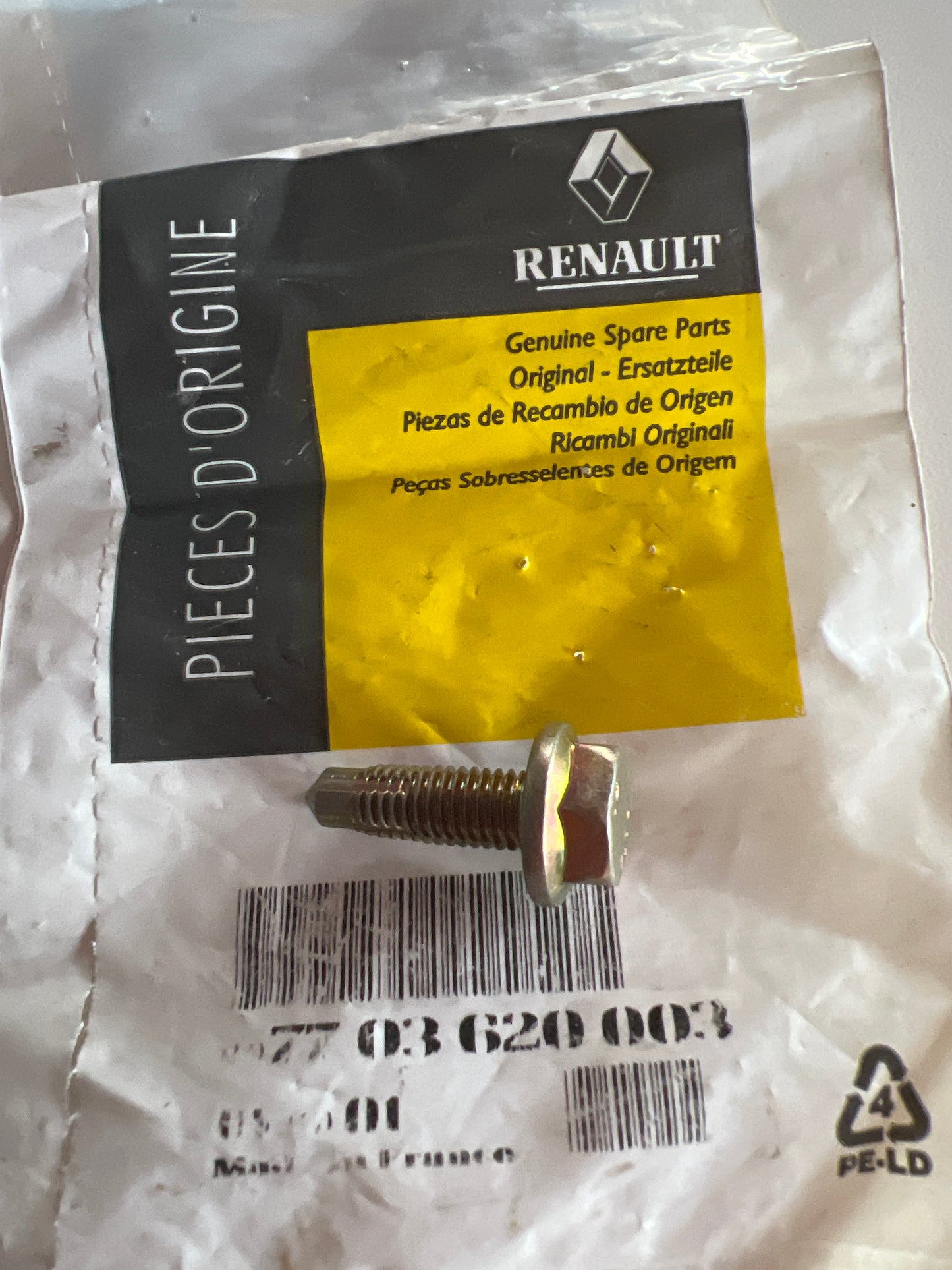 7703620003 - TORNILL M8X125-25 - Renault