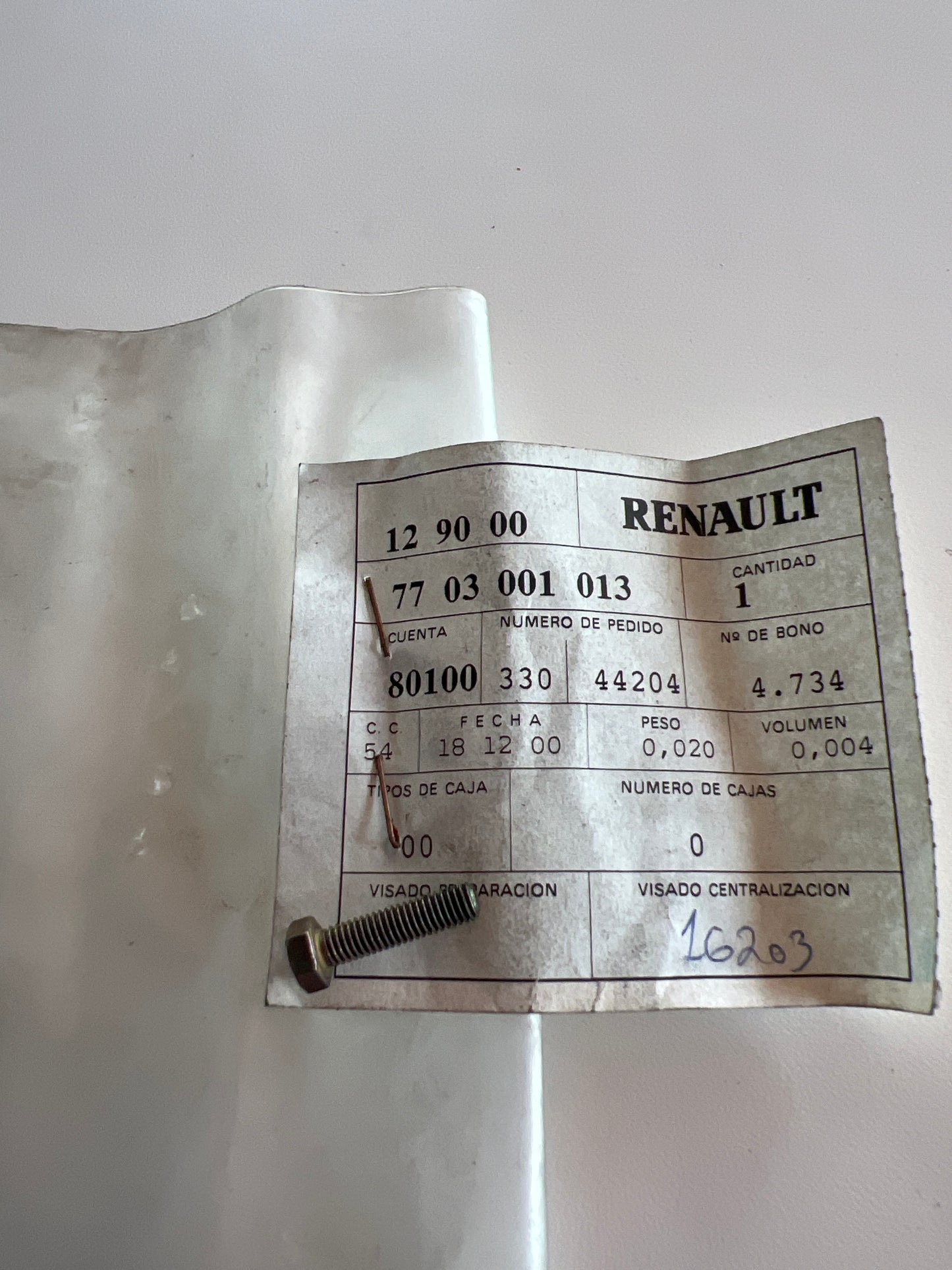 7703001013 Cuerpo RENAULT