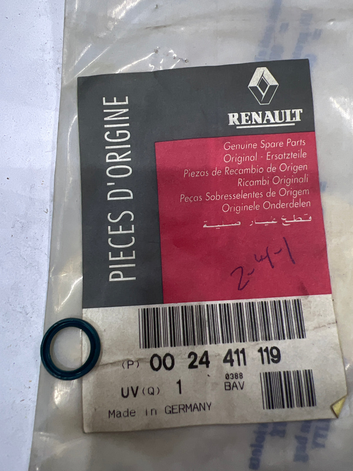 Anillo retén Renault 0024411119