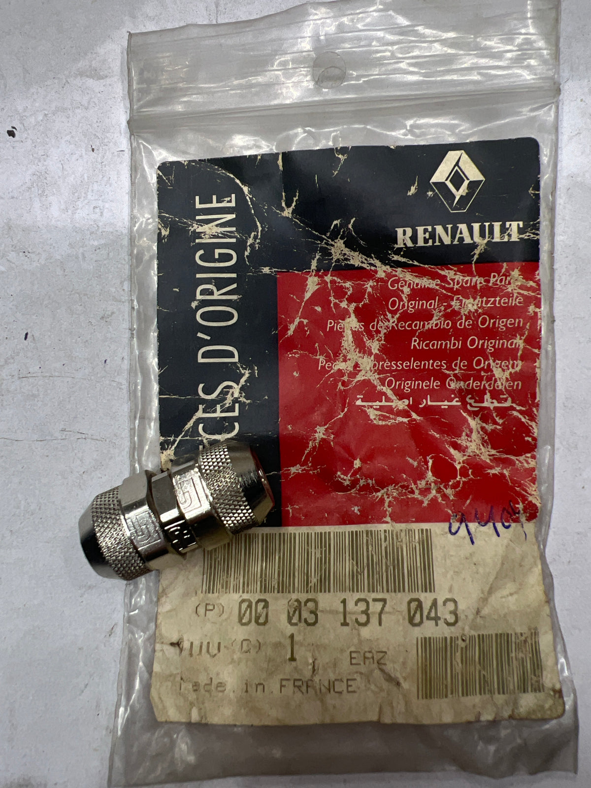 Racor de unión Renault 0003137043