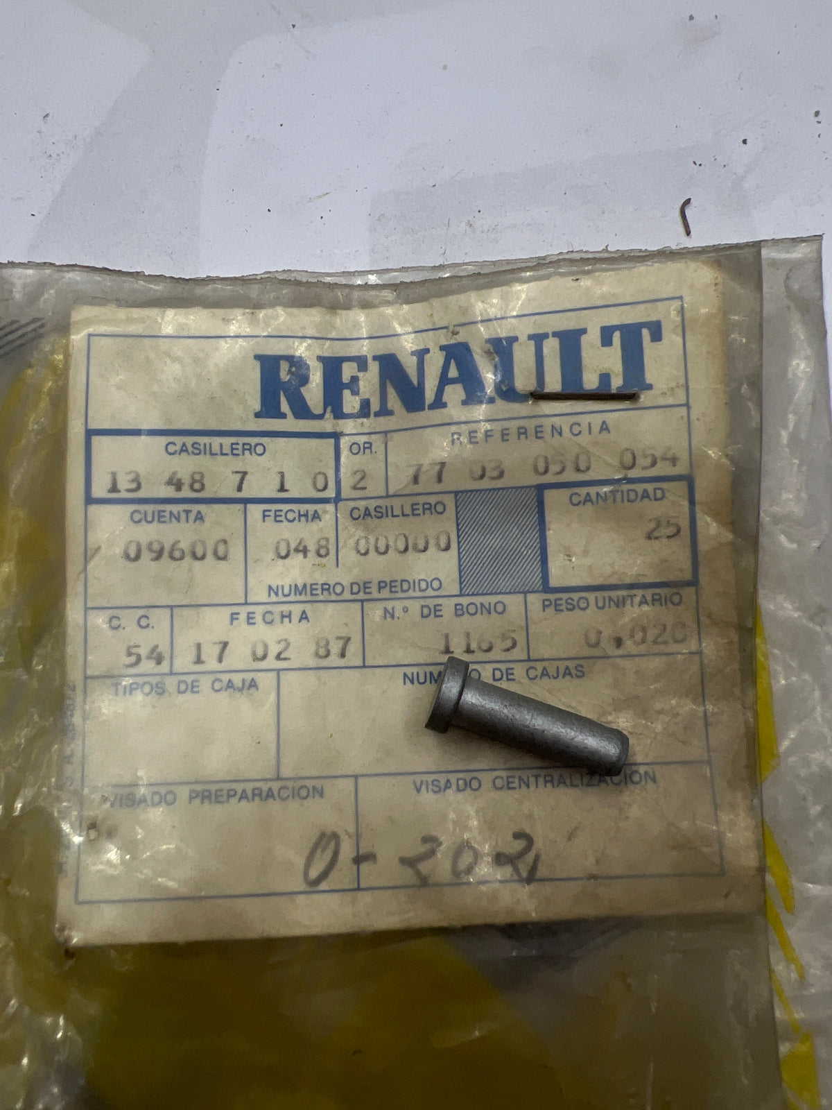 Pasador metálico Renault 770350054