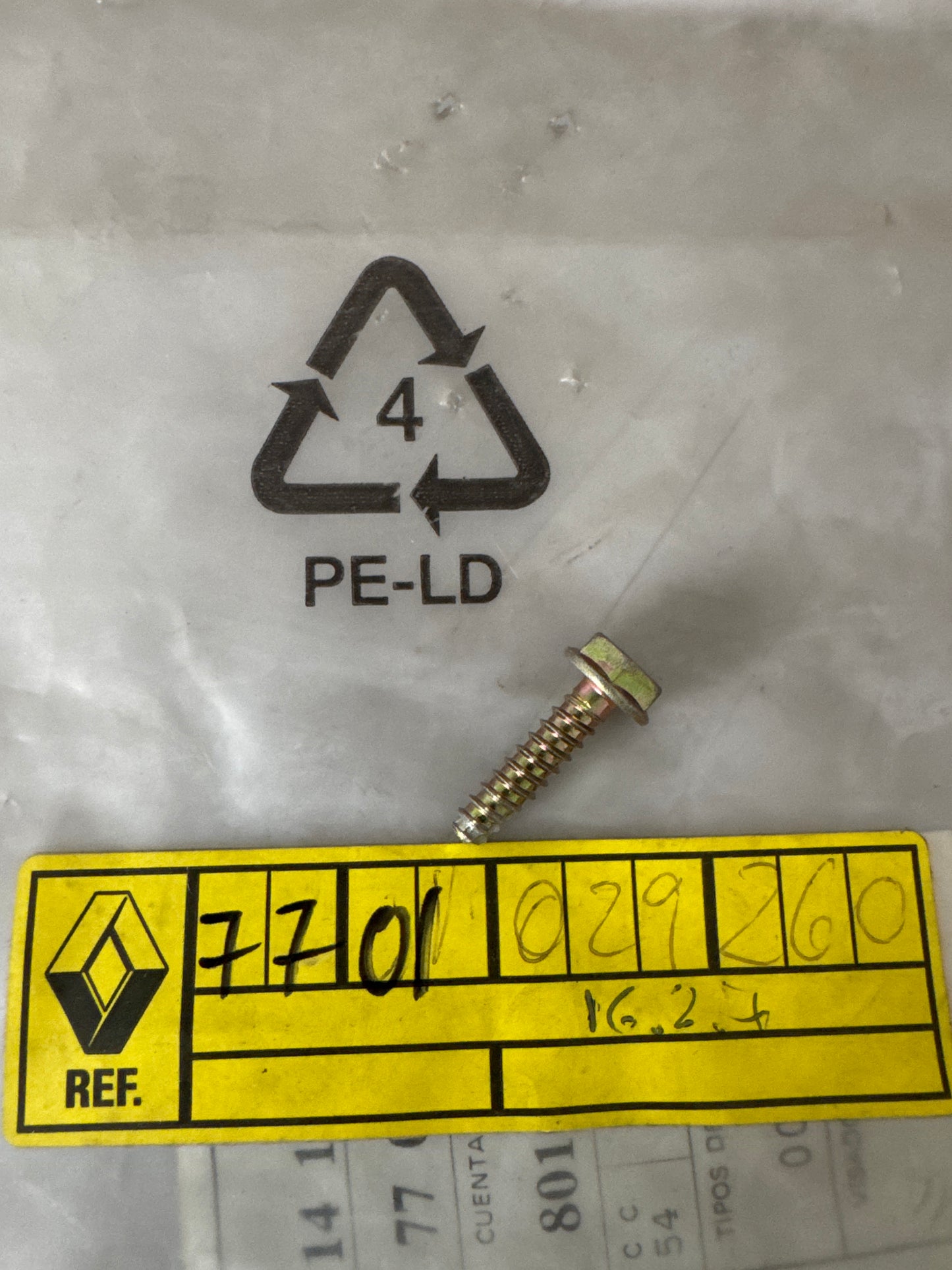 7701029260, TORNILLO FIJ, Renault