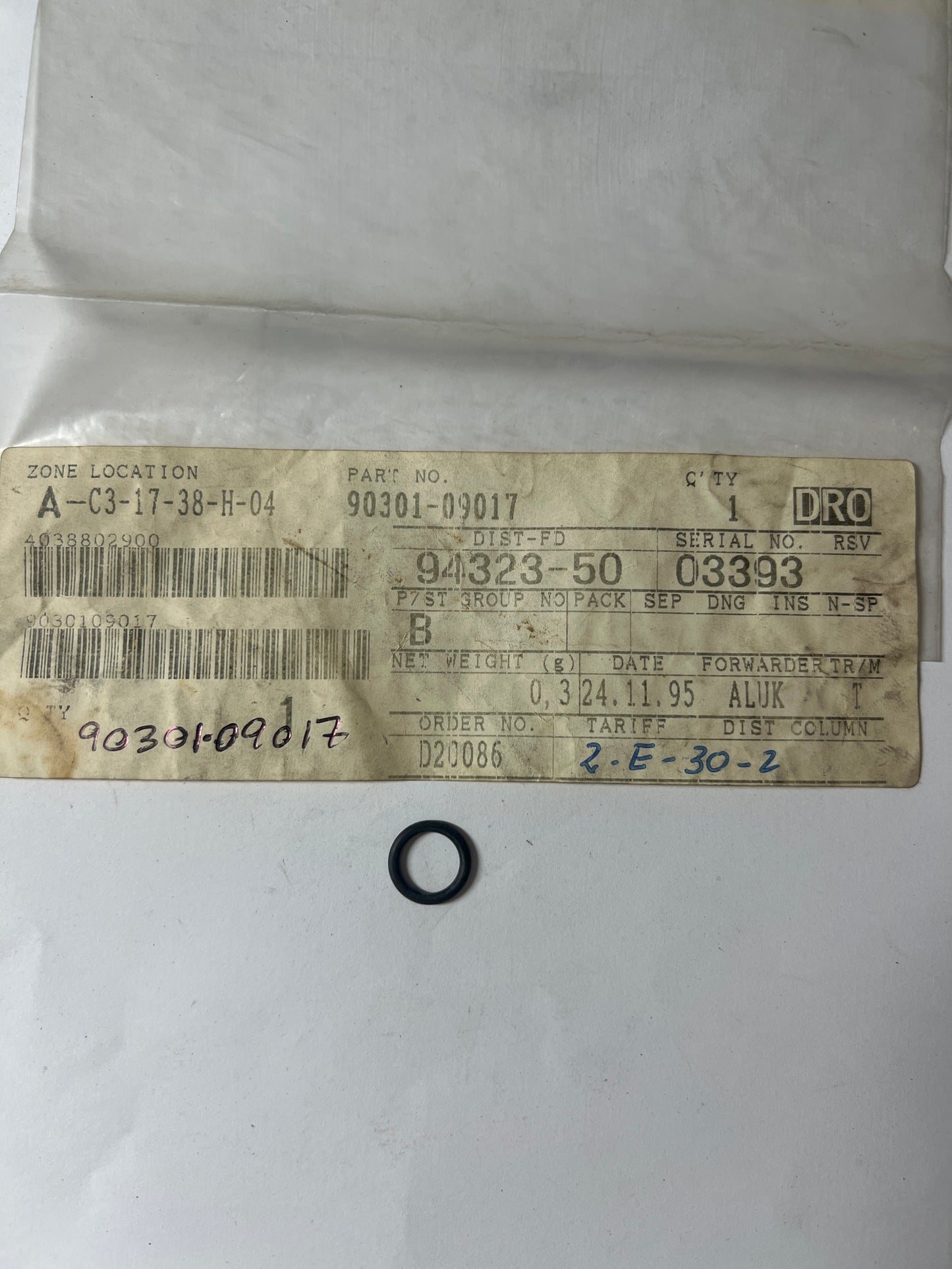 90301-09017 SPEEDOMETER DRIVEN GEAR (MTM), toyota