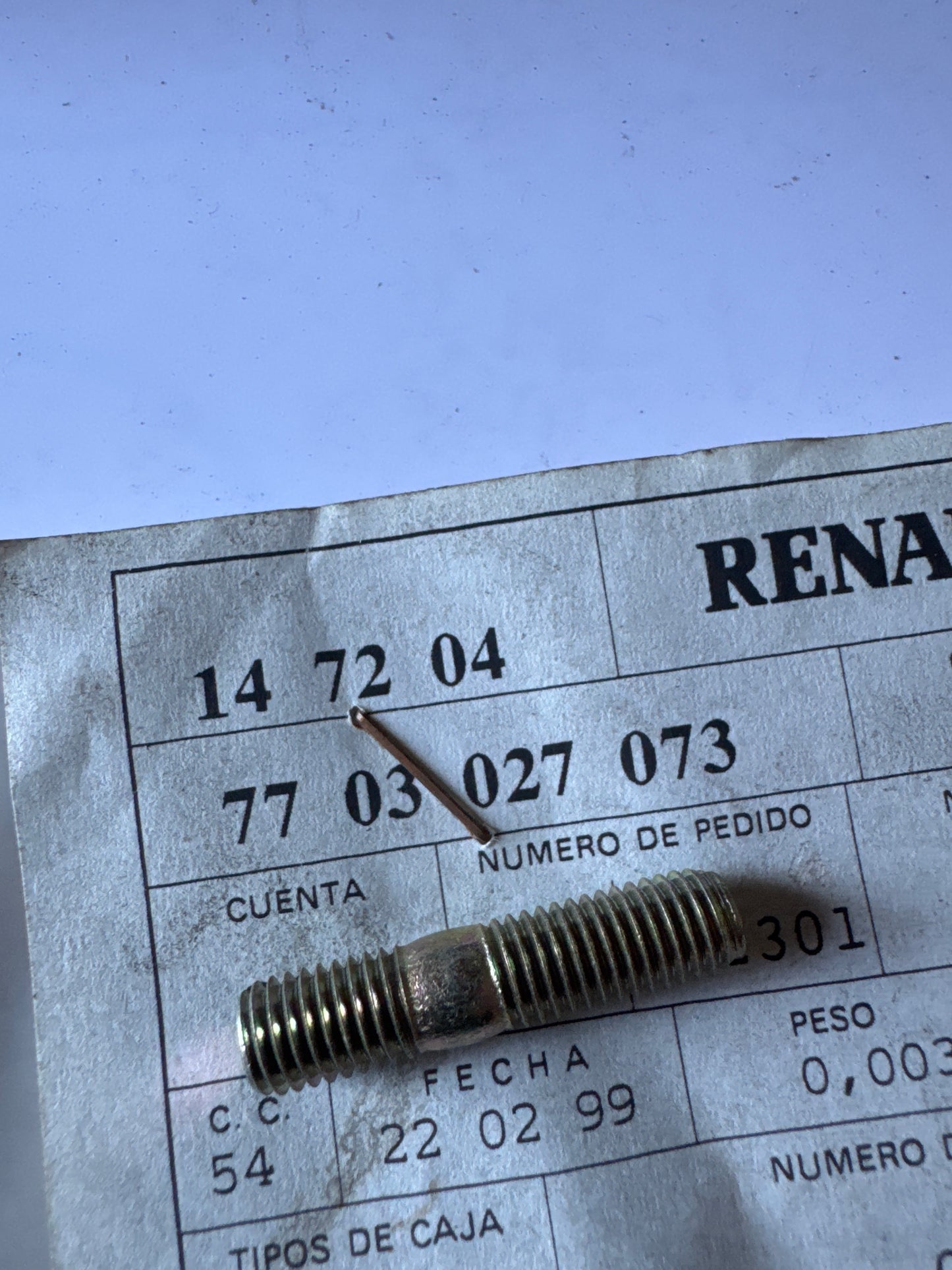 7703027073, ESPARRAGO, Renault