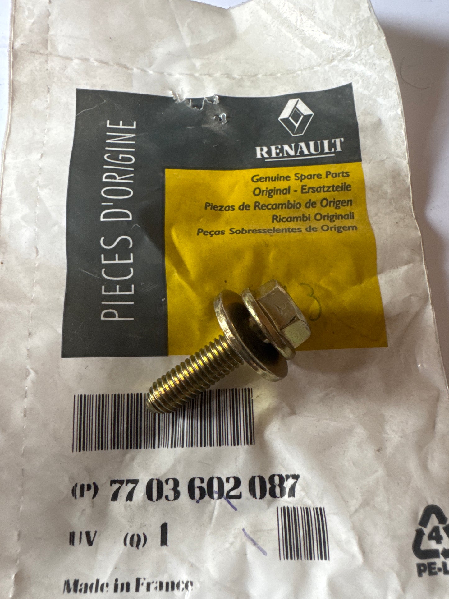 7703602087, TORNILLO FIJ.CUNA, Renault