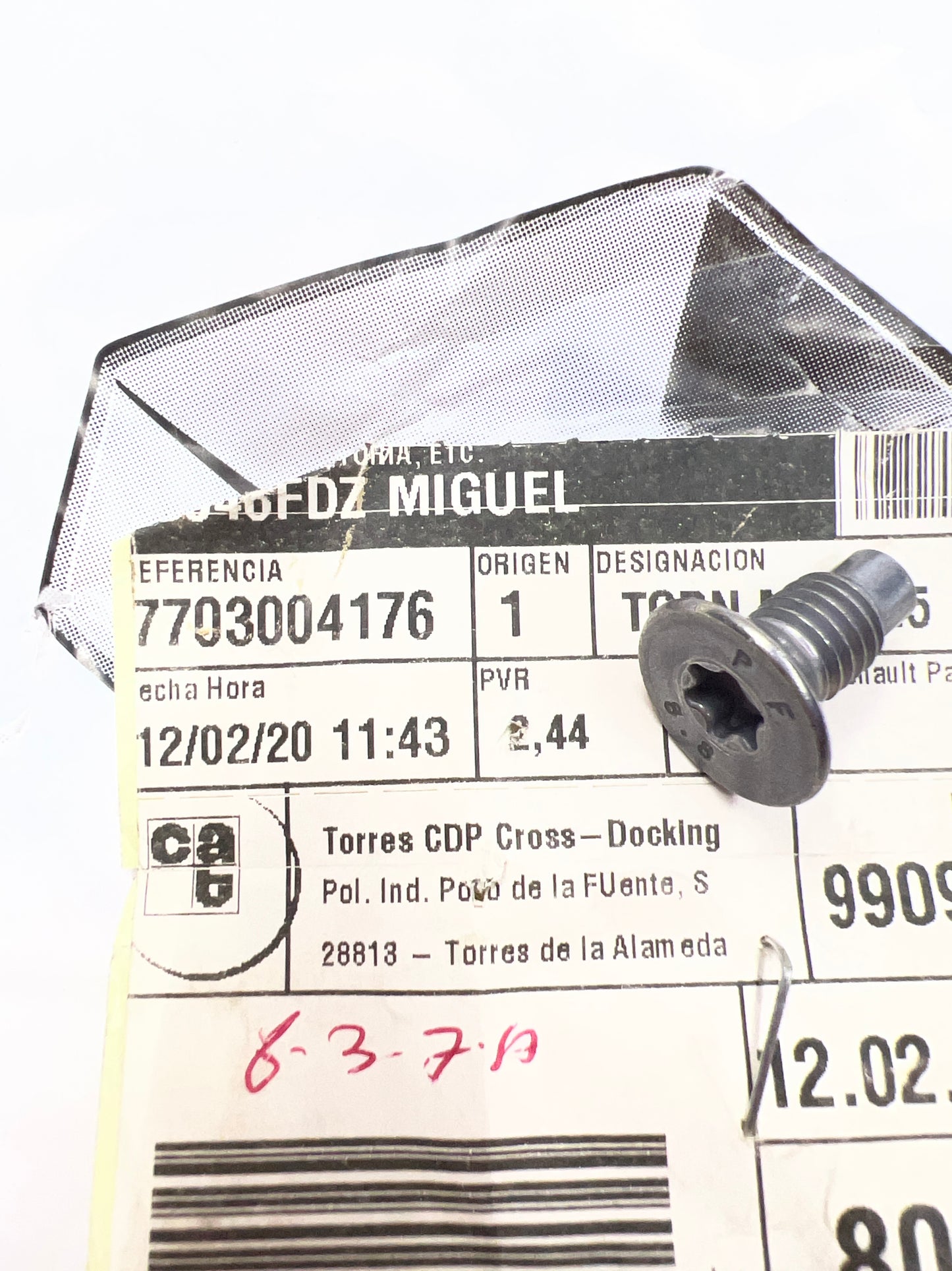 7703004176 TORN M8X125 RENAULT