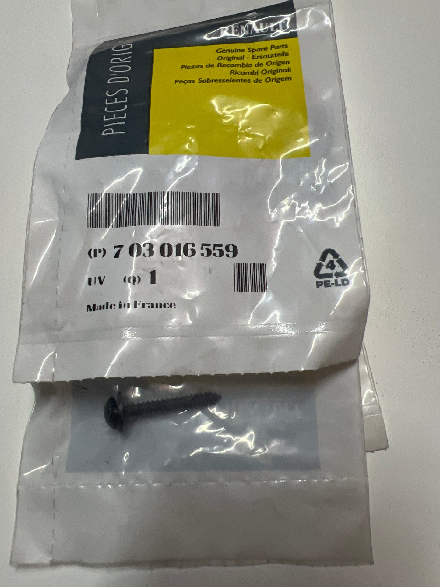 7703016559 - TORNILLO CHAPA - Renault