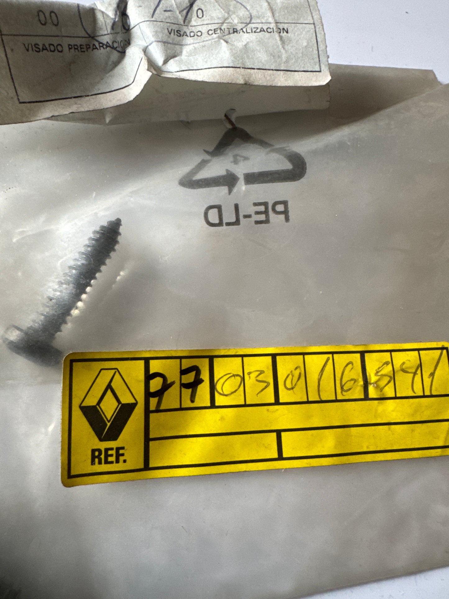 7703016341, TORNILLO, Renault
