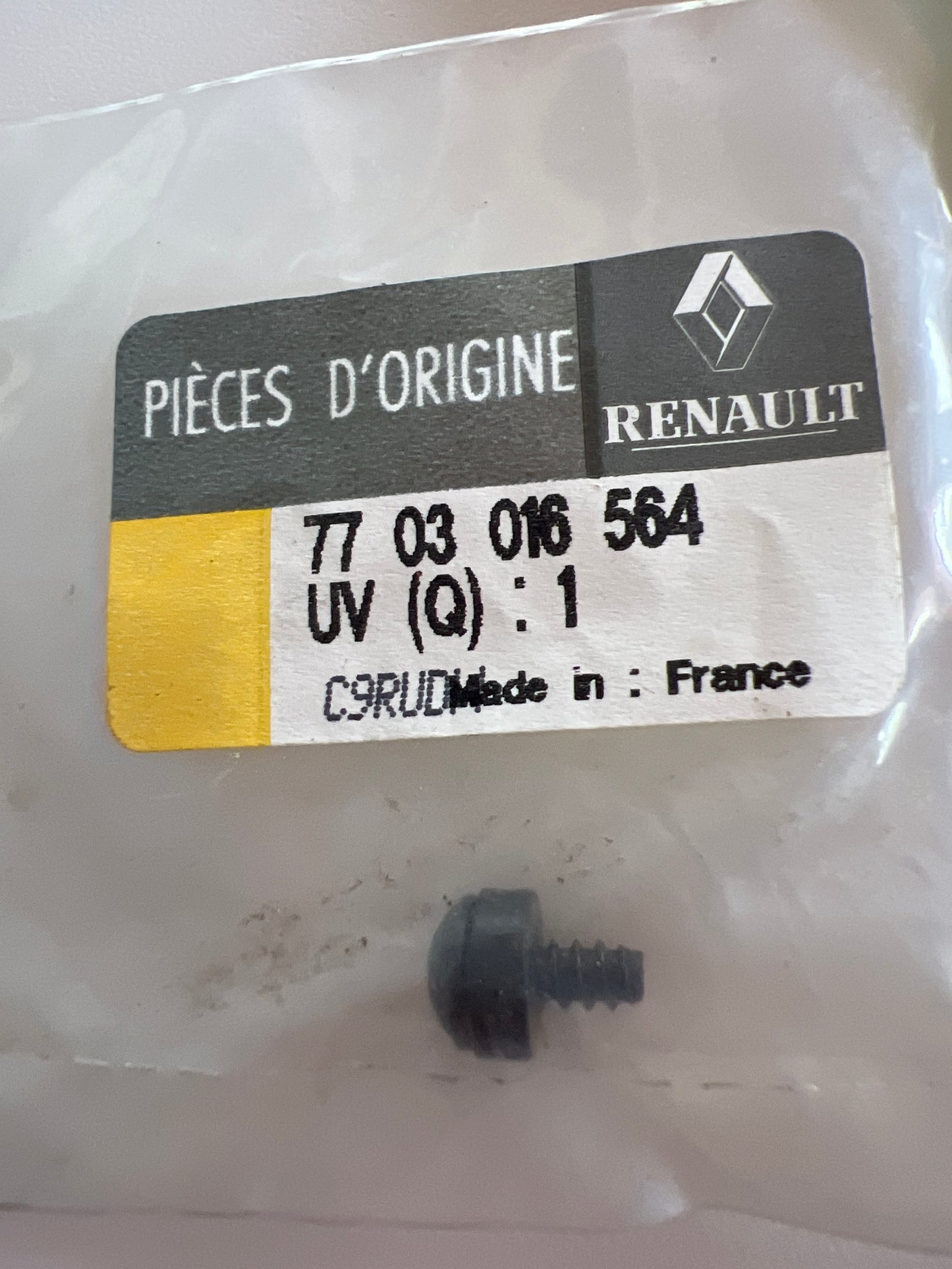 7703016564 TORNILLO CHAPA RENAULT