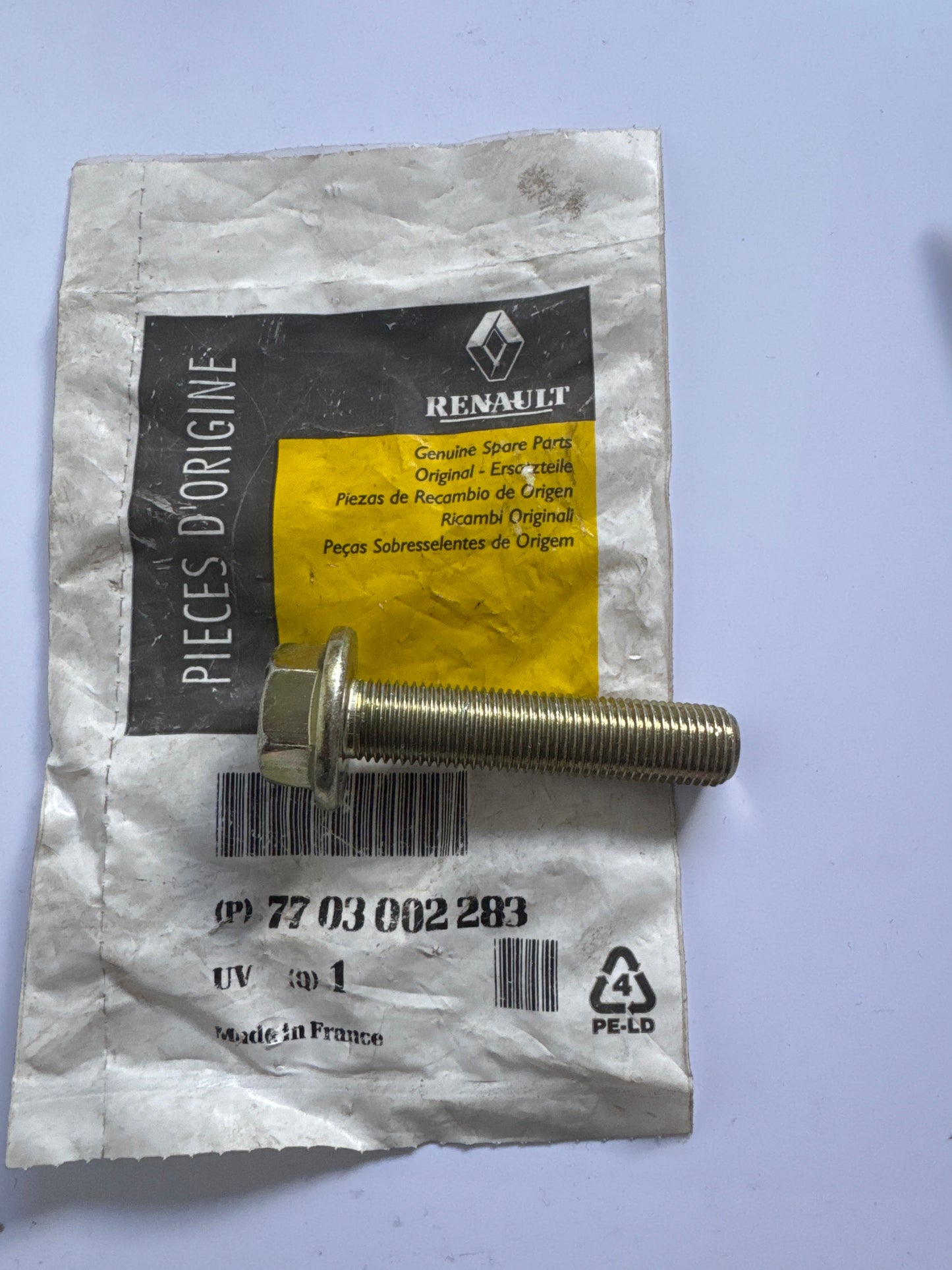 7703002283, TORNILLO 12X125, Renault