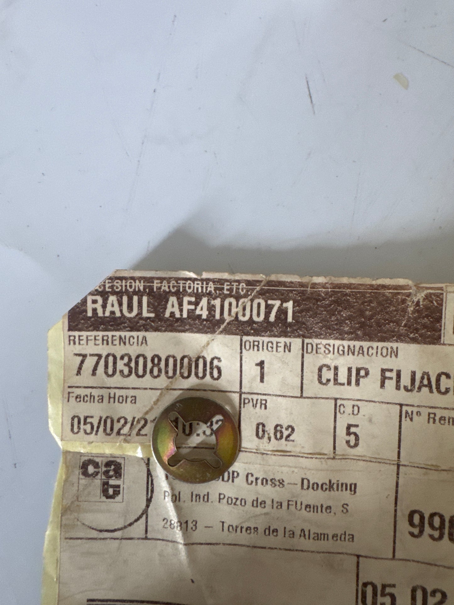 7703080006, CLIP FIJACION, Renault