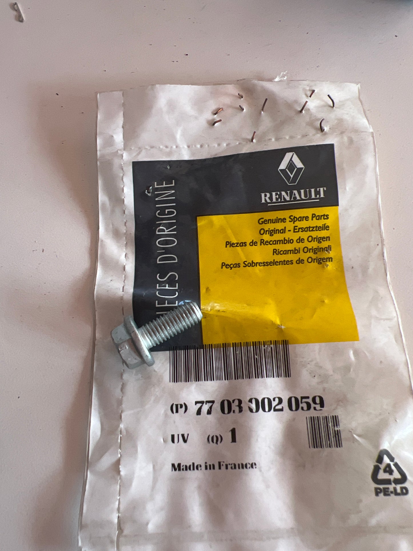 7703002059 Tornillos, sistema de escape RENAULT